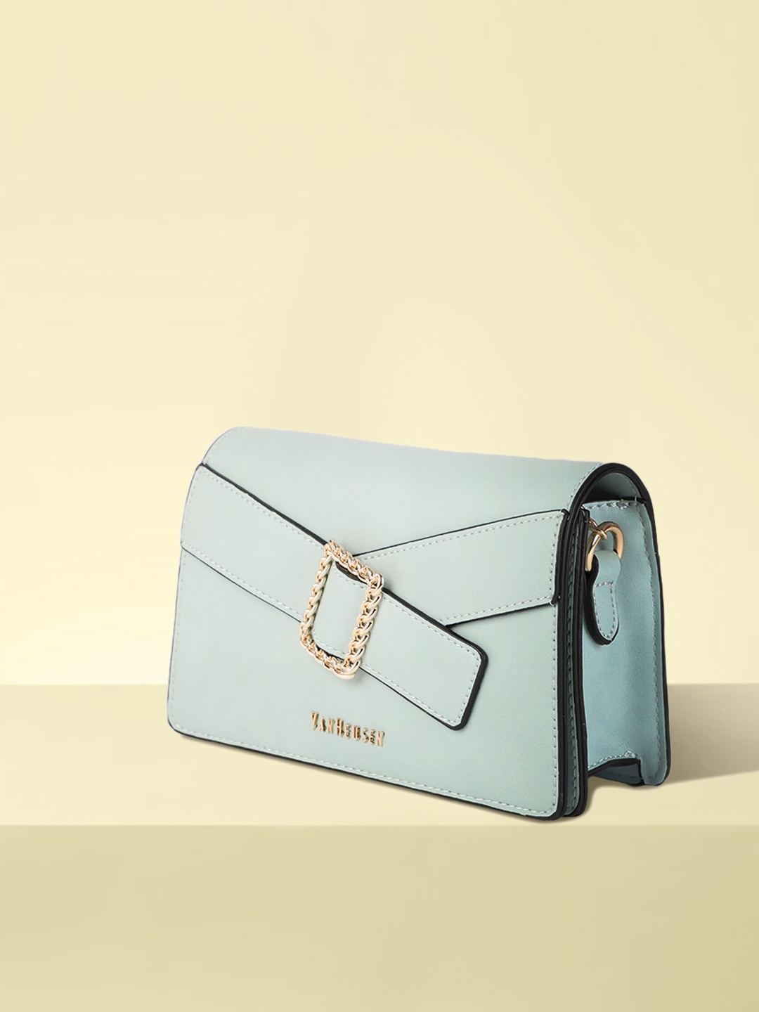 Van Heusen Sky Blue Solid PU Regular Structured Sling Bag with Embellished Buckle Detail
Van Heusen Sky Blue Solid PU Regular Structured Sling Bag with Embellished Buckle Detail