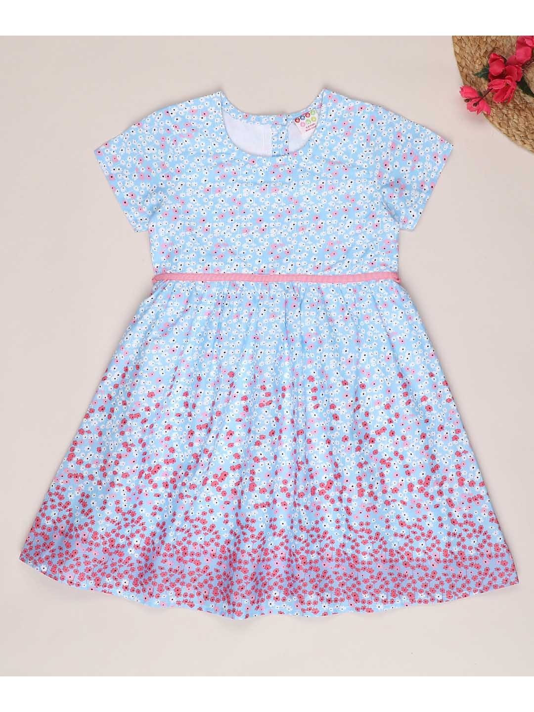 ZION Girls Blue Floral Dress