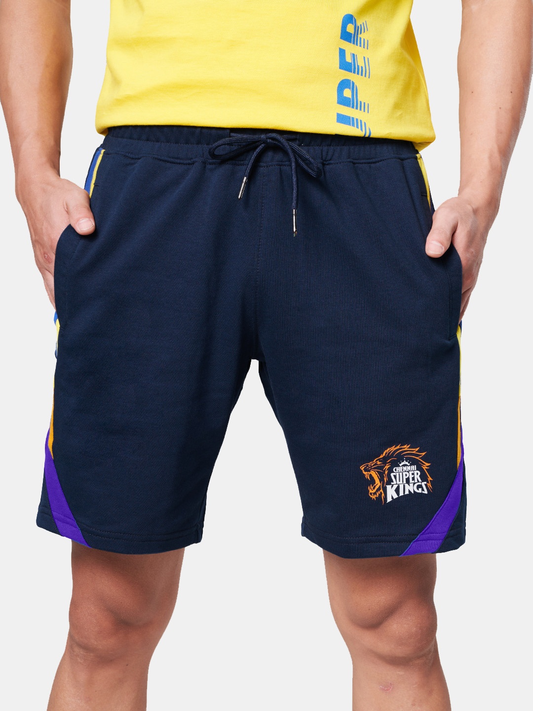 The Souled Store Men Navy Blue Sports Shorts