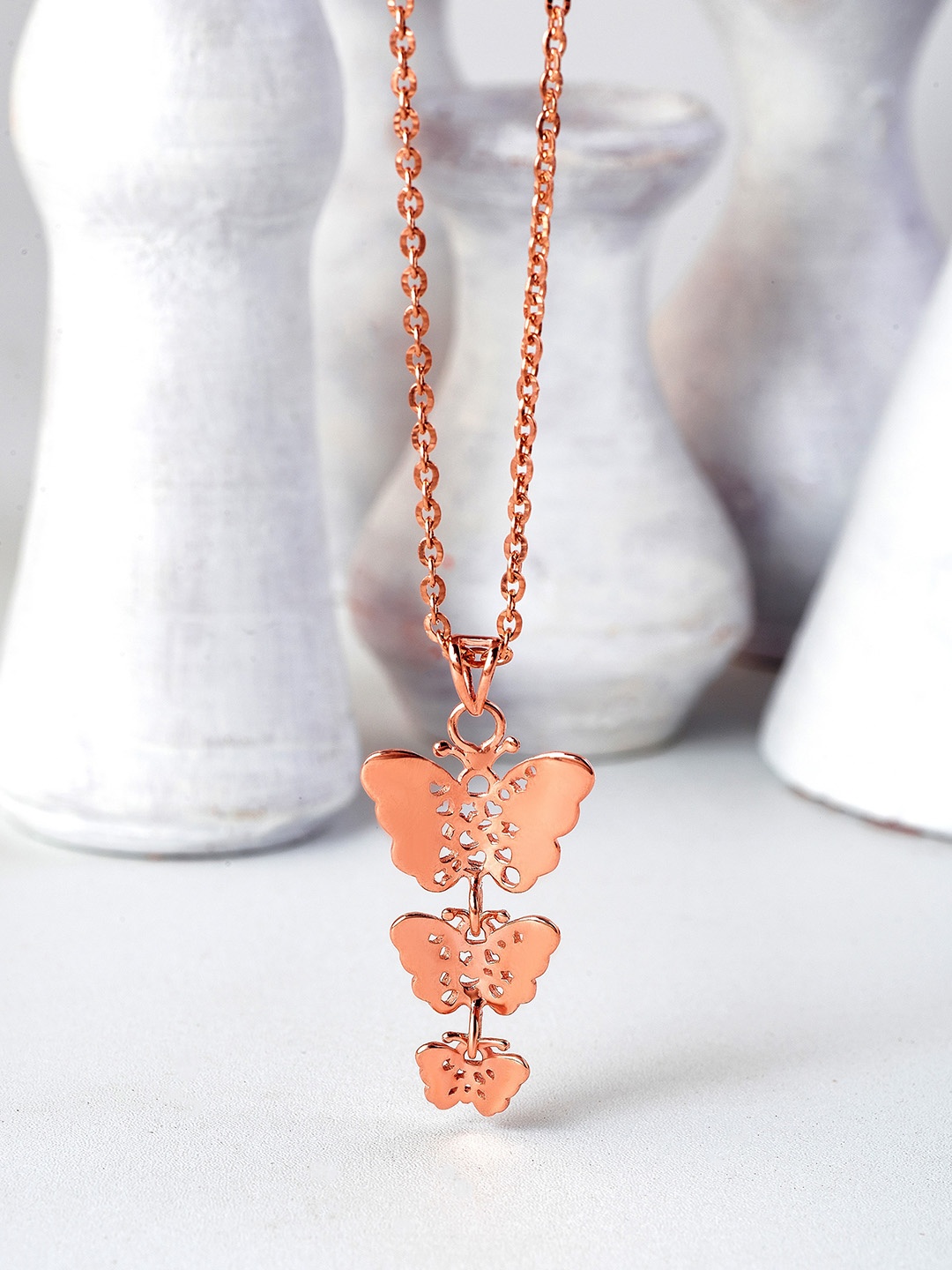 SILBERRY 925 Sterling Silver & Rose Gold-Plated CZ-Studded Butterfly Pendant With Chain
SILBERRY 925 Sterling Silver & Rose Gold-Plated CZ-Studded Butterfly Pendant With Chain