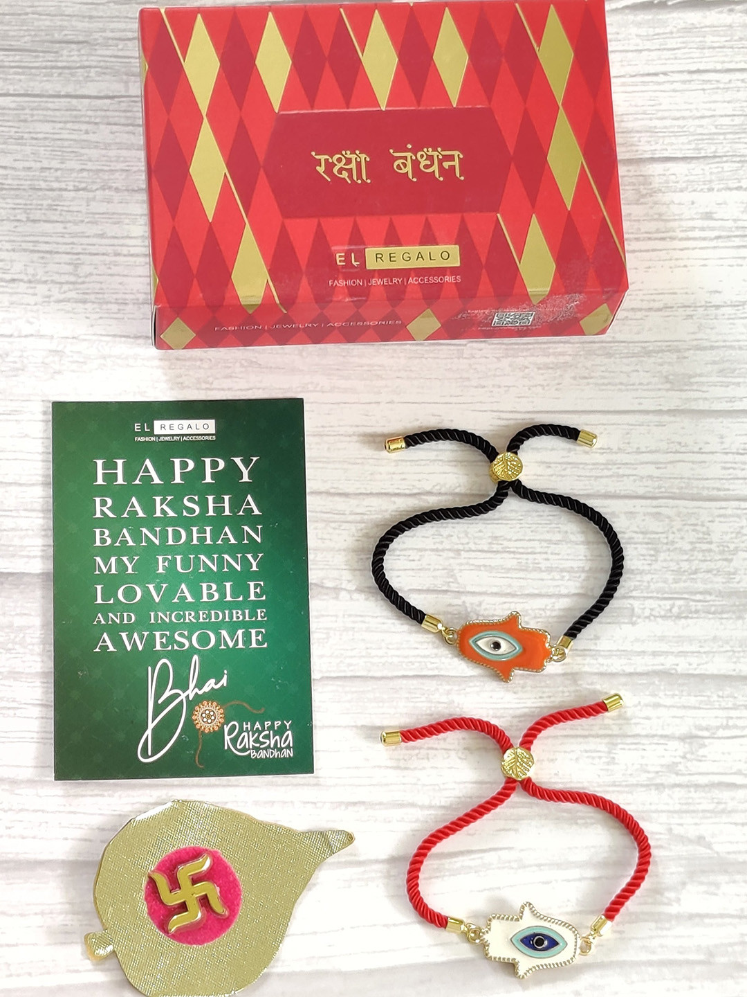 EL REGALO Set Of 2 Evil Eye Beaded Rakhi, Orange
EL REGALO Set Of 2 Evil Eye Beaded Rakhi, Orange