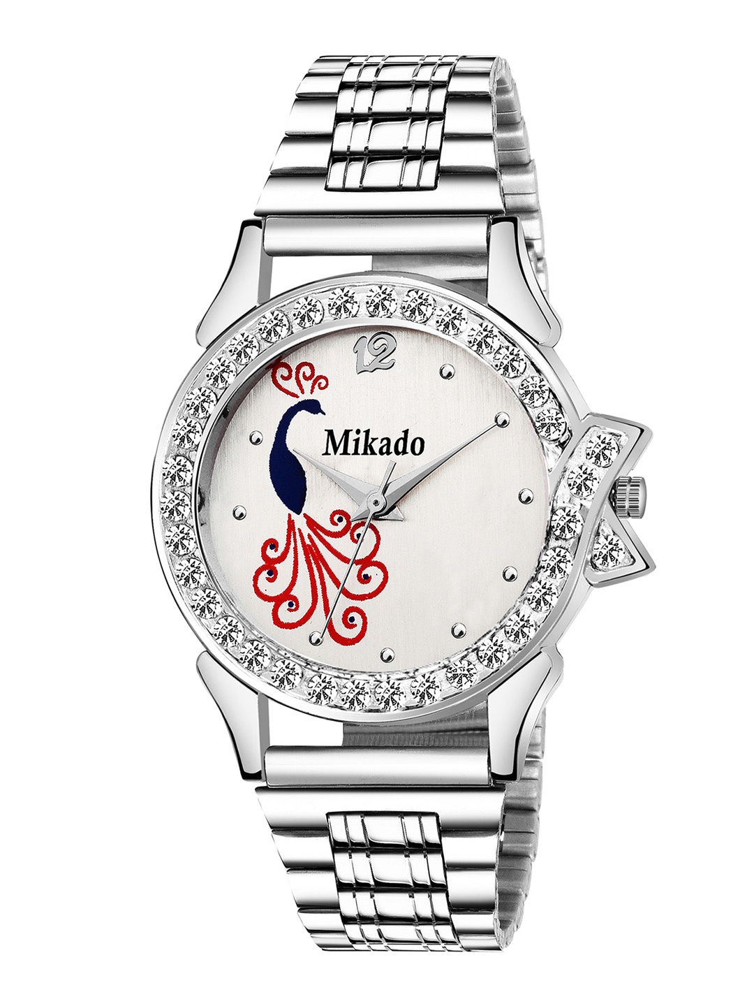 Mikado Women Multicoloured Brass Embellished Dial & Silver Toned Stainless Steel Bracelet Style Straps Watch, Multi
Mikado Women Multicoloured Brass Embellished Dial & Silver Toned Stainless Steel Bracelet Style Straps Watch, Multi