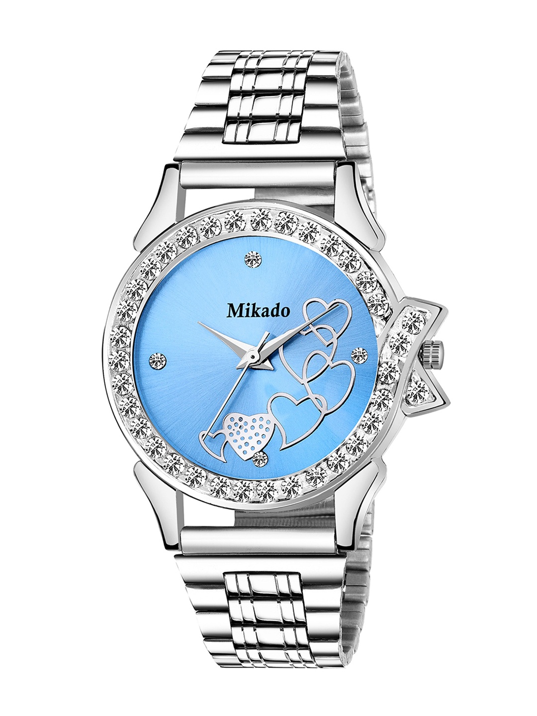 Mikado Women Multicoloured Brass Embellished Dial & Silver Toned Stainless Steel Bracelet Style Straps Watch, Multi
Mikado Women Multicoloured Brass Embellished Dial & Silver Toned Stainless Steel Bracelet Style Straps Watch, Multi