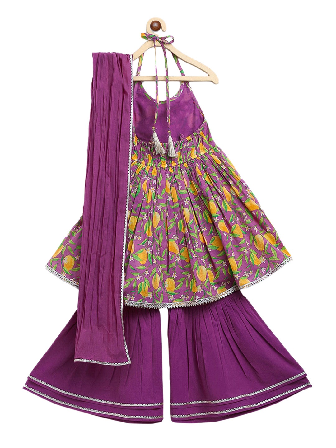 Tiber Taber Girls Purple Floral Printed Empire Pure Cotton Kurti with Sharara & Dupatta
Tiber Taber Girls Purple Floral Printed Empire Pure Cotton Kurti with Sharara & Dupatta