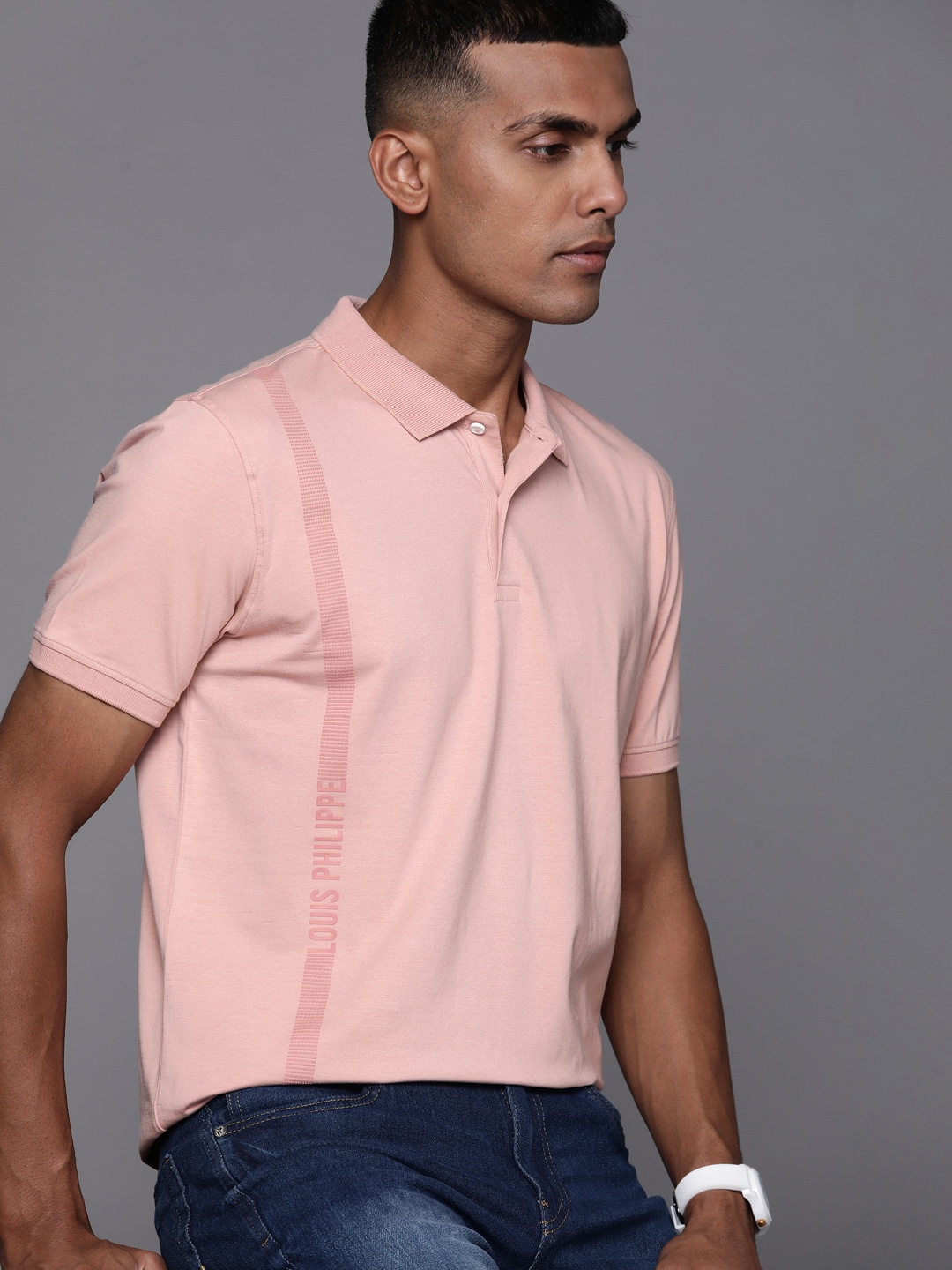 Louis Philippe Ath Work Men Dusty Pink Brand Logo Polo Collar Slim Fit T-shirt, Rose
Louis Philippe Ath Work Men Dusty Pink Brand Logo Polo Collar Slim Fit T-shirt, Rose
