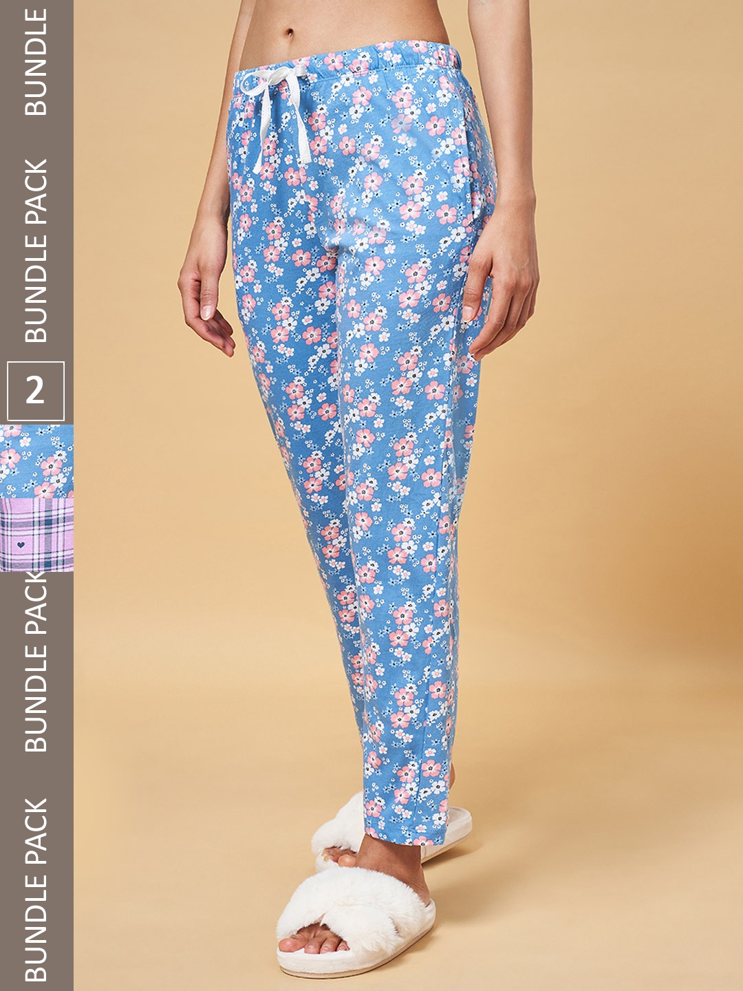 Dreamz by Pantaloons Women Pack of 2 Multicolored Printed Cotton Lounge Pants, Lavender
Dreamz by Pantaloons Women Pack of 2 Multicolored Printed Cotton Lounge Pants, Lavender