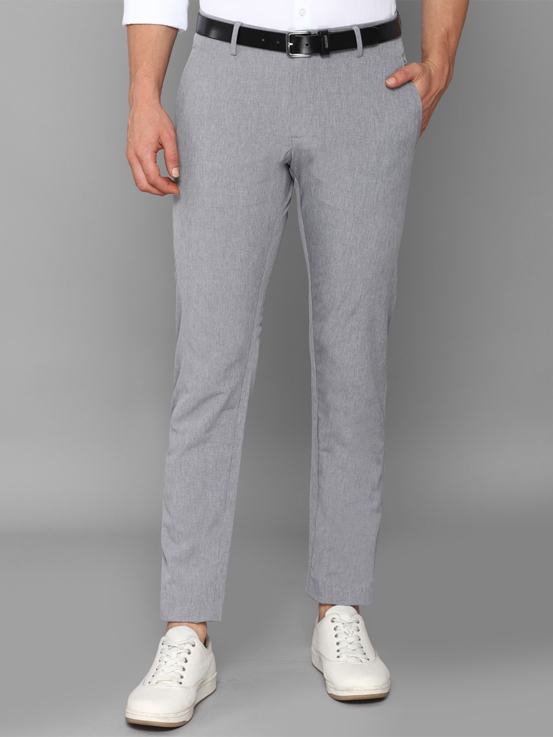 Allen Solly Men Grey Slim Fit Trousers