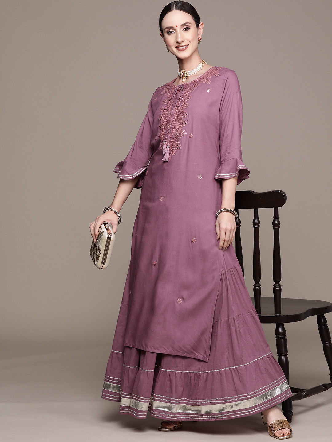 Ishin Women Burgundy Rayon Ethnic Motifs Embroidered Mirror Work A-Line Kurta with Skirt
Ishin Women Burgundy Rayon Ethnic Motifs Embroidered Mirror Work A-Line Kurta with Skirt