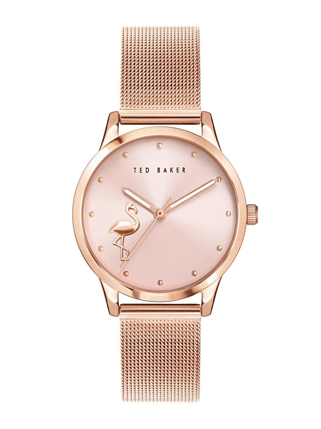Ted Baker Women Pink Embellished Dial & Rose Gold Toned Bracelet Style Straps Analogue Watch
Ted Baker Women Pink Embellished Dial & Rose Gold Toned Bracelet Style Straps Analogue Watch