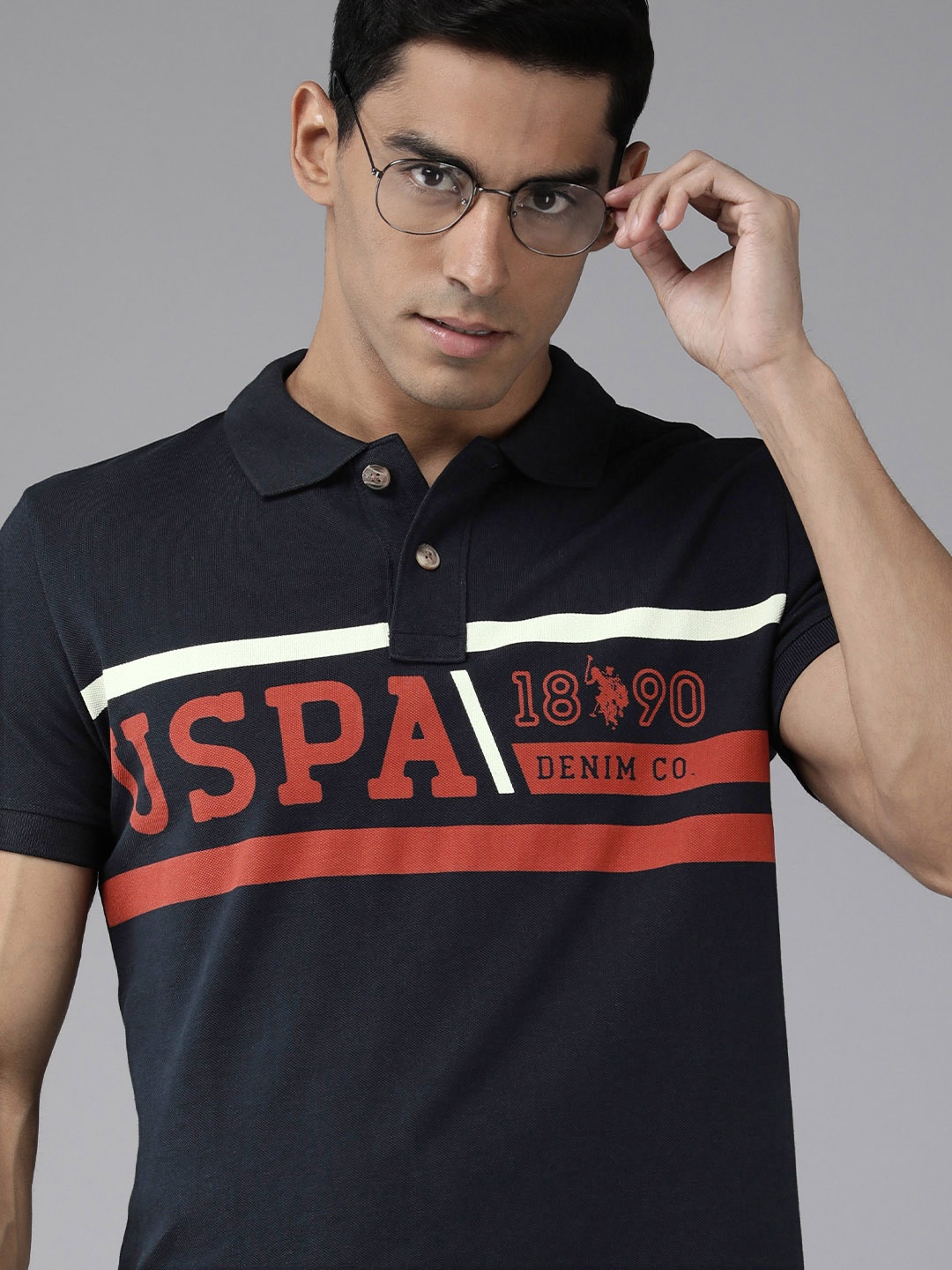 U S Polo Assn Denim Co Men Navy Blue Typography Printed Polo Collar Slim Fit T-shirt
U S Polo Assn Denim Co Men Navy Blue Typography Printed Polo Collar Slim Fit T-shirt