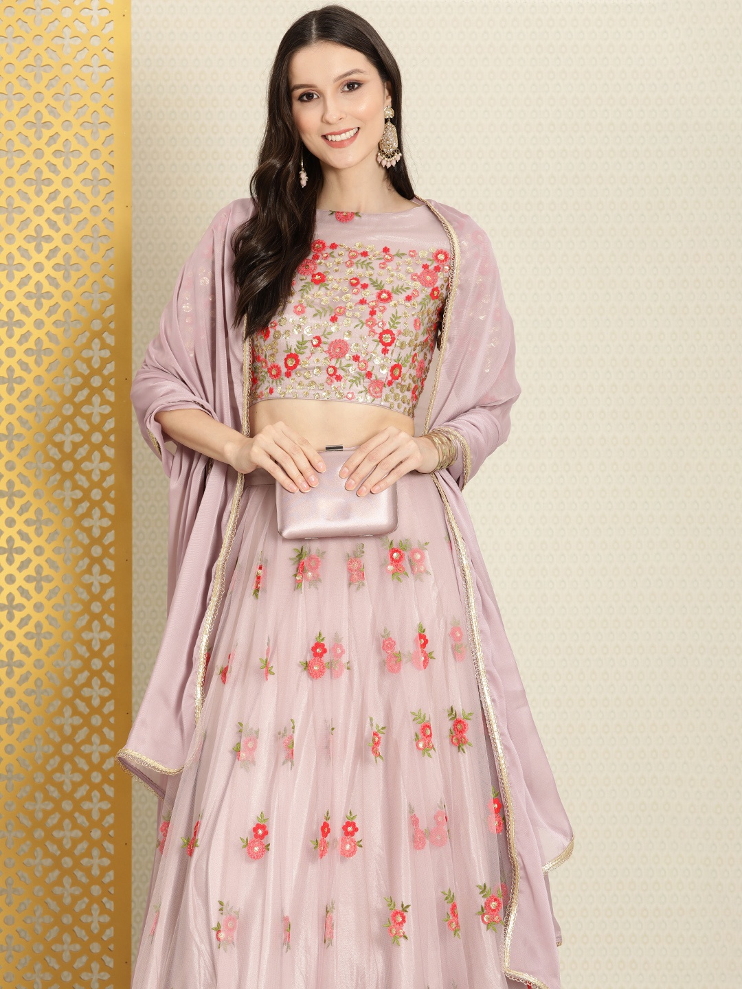 House of Pataudi Lavender Sequinned Semi-Stitched Lehenga & Unstitched Blouse With Dupatta
House of Pataudi Lavender Sequinned Semi-Stitched Lehenga & Unstitched Blouse With Dupatta