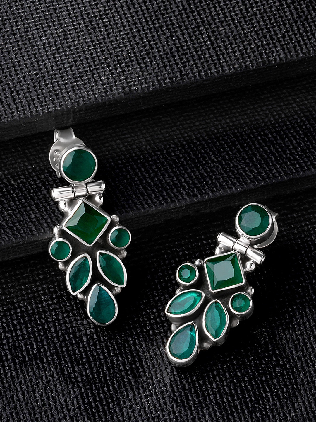 Silvora by Peora Silver-Toned & Green Contemporary 925 Sterling Silver Drop Earrings
Silvora by Peora Silver-Toned & Green Contemporary 925 Sterling Silver Drop Earrings