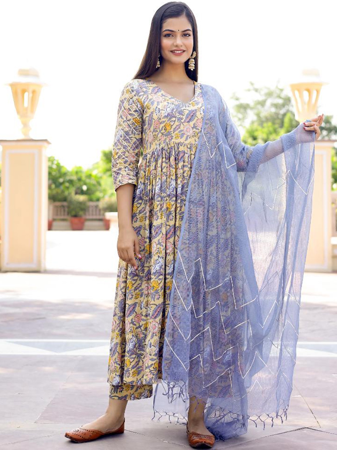 Baisacrafts Women Yellow Handblock Printed Empire Pure Cotton Kurta & Trousers With Dupatta
Baisacrafts Women Yellow Handblock Printed Empire Pure Cotton Kurta & Trousers With Dupatta