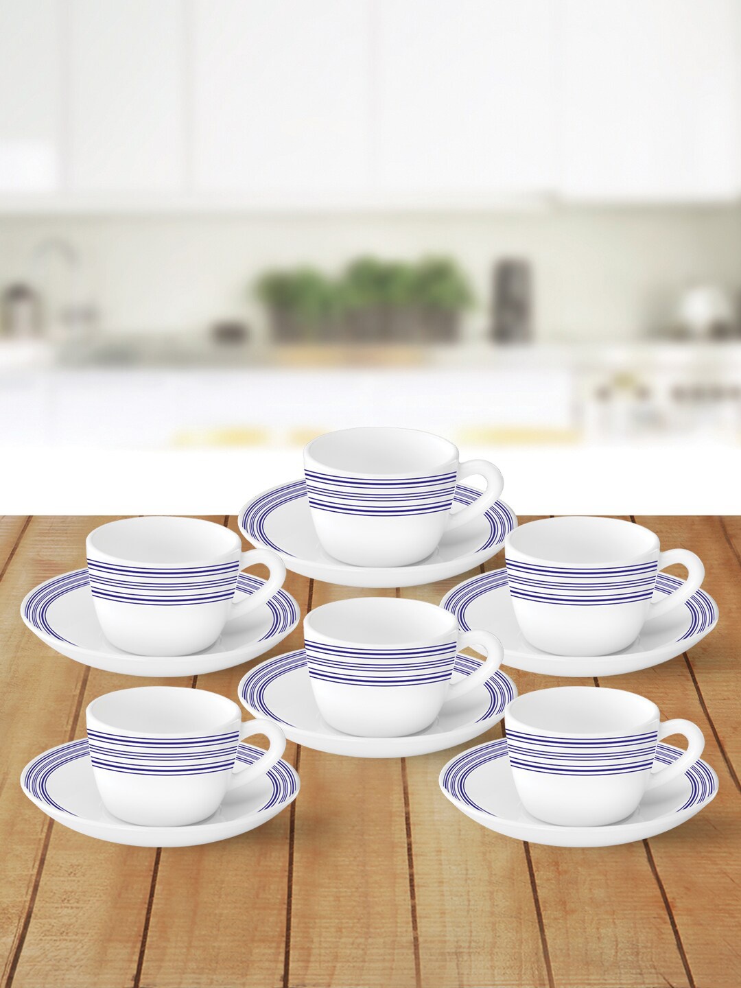 Larah by BOROSIL White & Blue Printed Opalware Glossy Cups and Saucers Set of Cups and Mugs
Larah by BOROSIL White & Blue Printed Opalware Glossy Cups and Saucers Set of Cups and Mugs