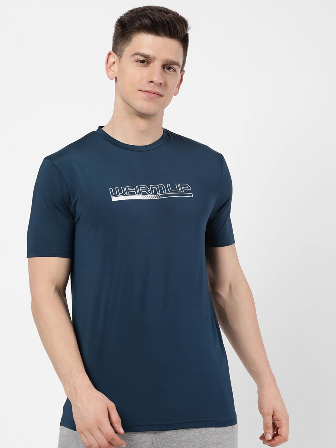 R&B Men Blue Typography Printed T-shirt