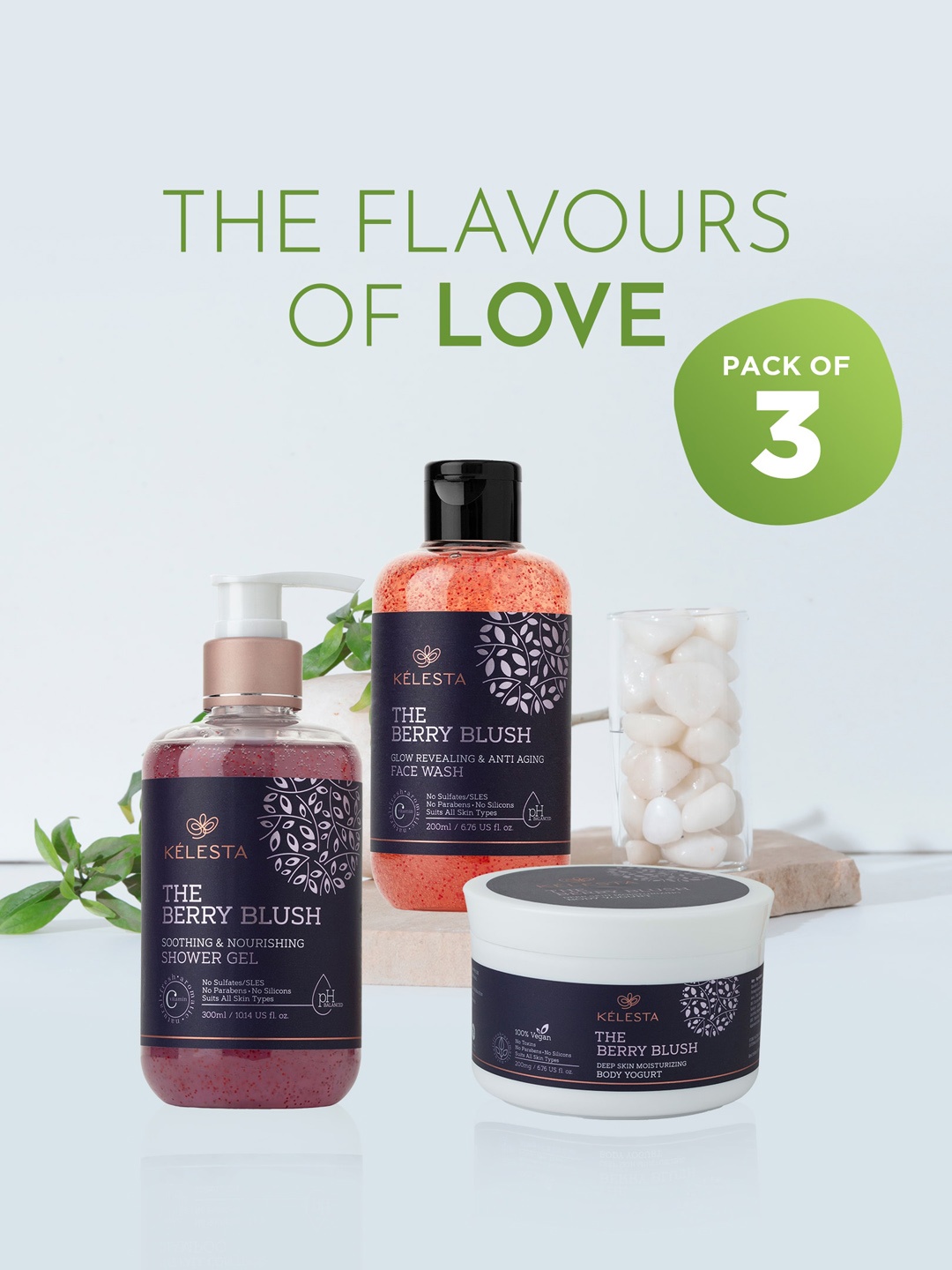 KELESTA Orange Set of 3 Beauty Gift Set