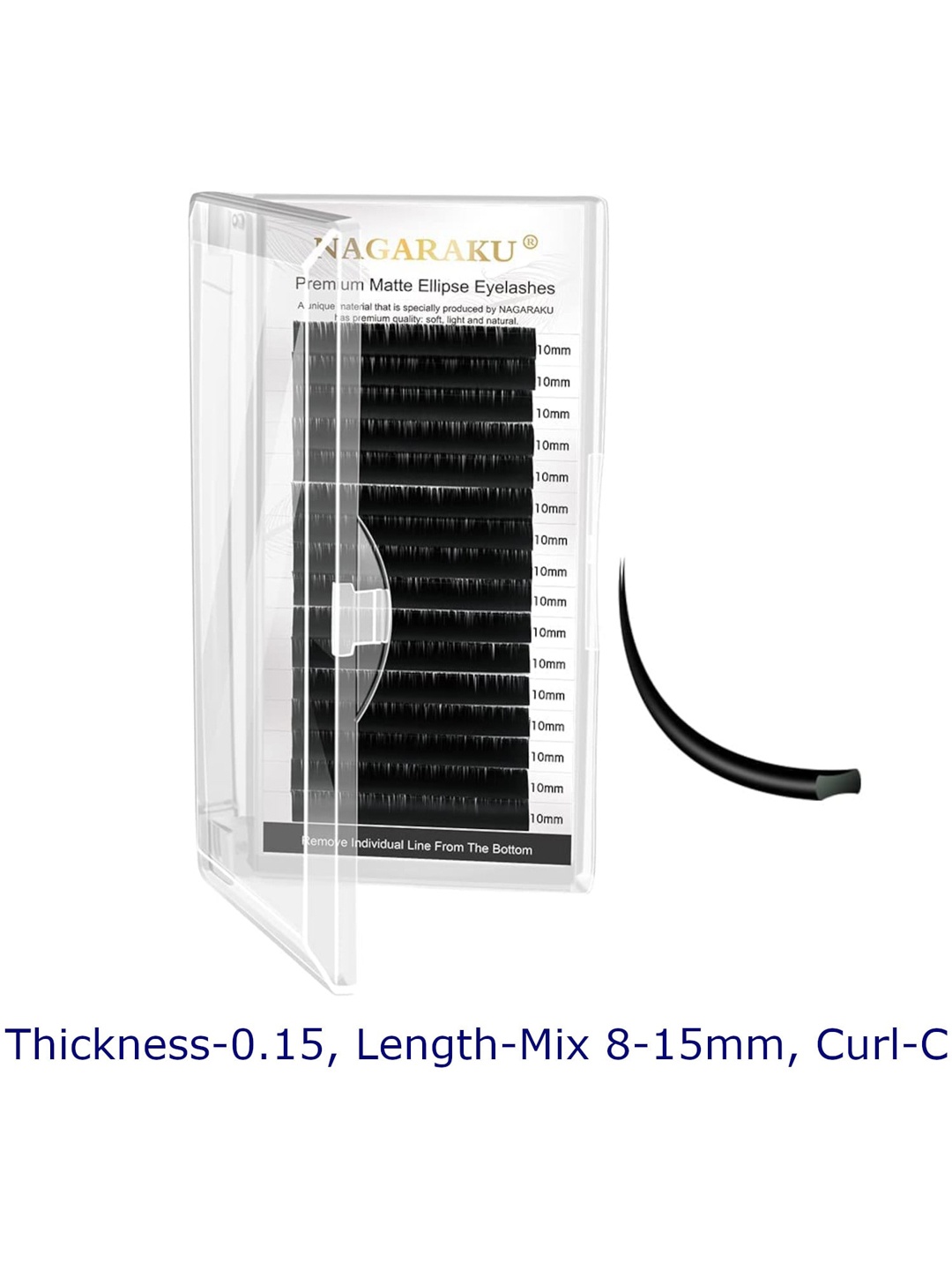 NAGARAKU Black Flat Ellipse Split Tips Shaped 12 Rows False Eyelashes - Curl C - 0.15/8-15
NAGARAKU Black Flat Ellipse Split Tips Shaped 12 Rows False Eyelashes - Curl C - 0.15/8-15