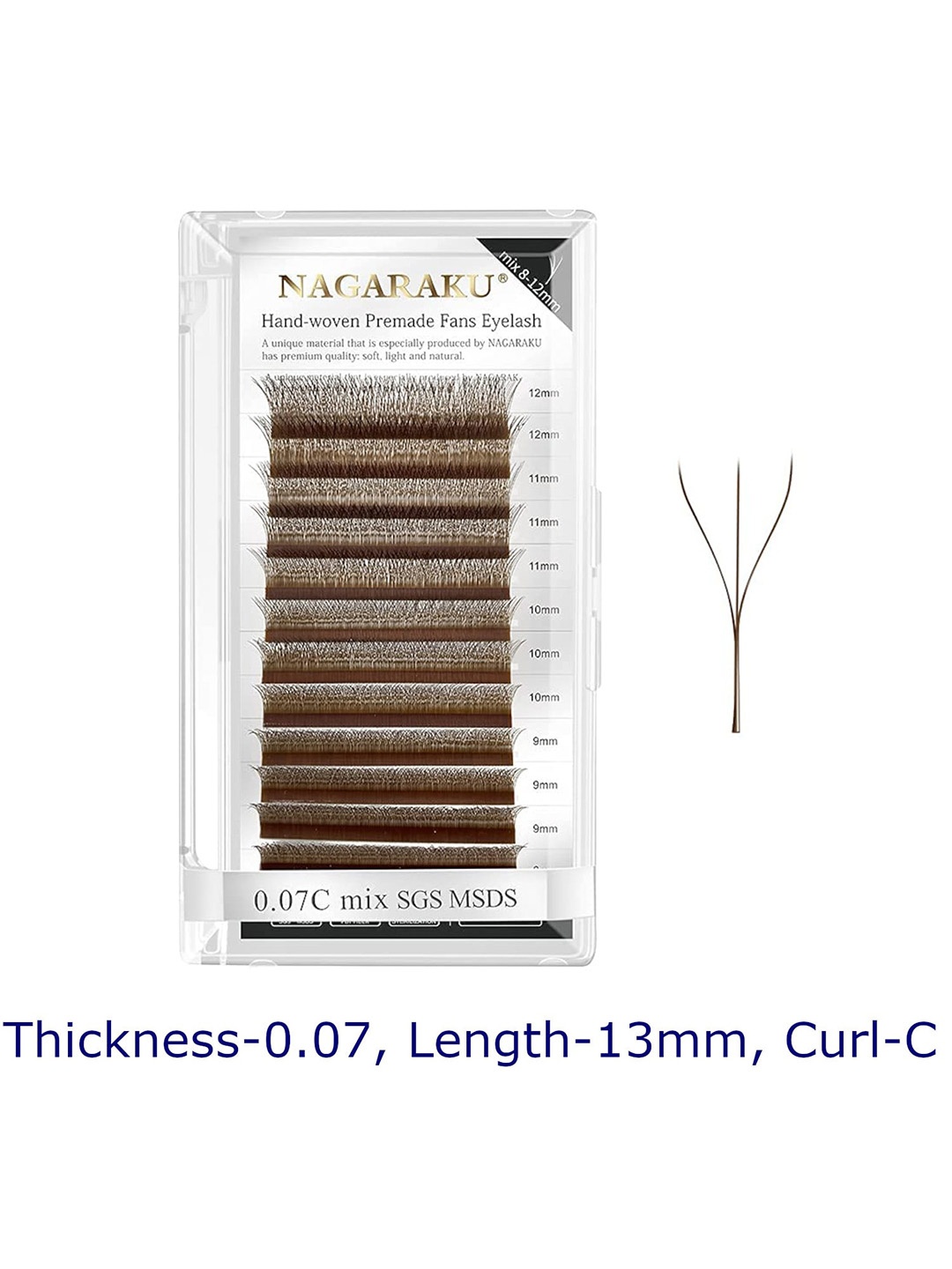 NAGARAKU Brown Automatic Flower W Shape Premade 12 Rows Eyelash Extension- Curl C- 0.07/13
NAGARAKU Brown Automatic Flower W Shape Premade 12 Rows Eyelash Extension- Curl C- 0.07/13