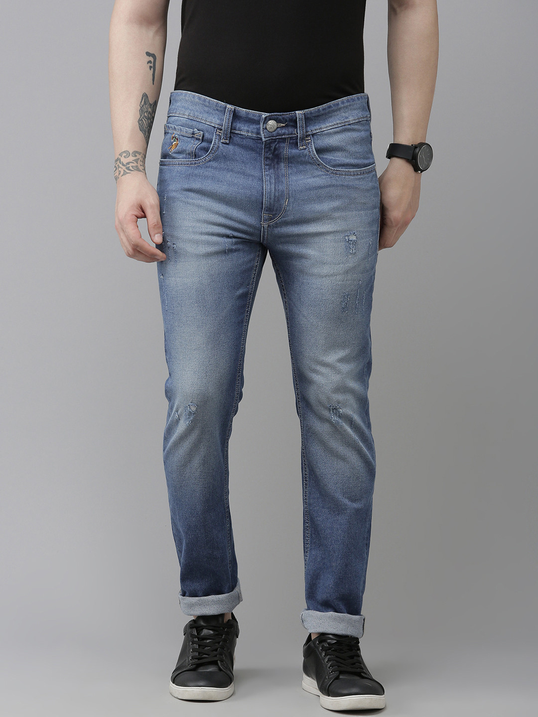 U S Polo Assn Denim Co Men Blue Skinny Fit Mildly Distressed Heavy Fade Stretchable Jeans
U S Polo Assn Denim Co Men Blue Skinny Fit Mildly Distressed Heavy Fade Stretchable Jeans