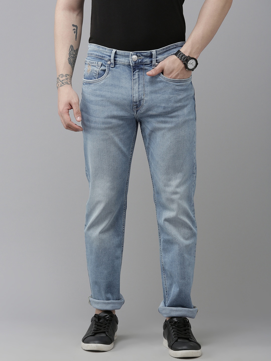 U S Polo Assn Denim Co Men Harold Slim Straight Fit Light Fade Bleached Stretchable Jeans, Blue
U S Polo Assn Denim Co Men Harold Slim Straight Fit Light Fade Bleached Stretchable Jeans, Blue