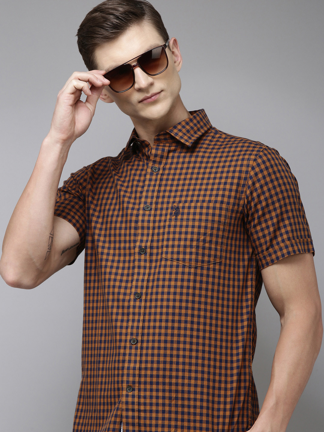 U.S. Polo Assn. Tailored Fit Checked Pure Cotton Casual Shirt, Brown
U.S. Polo Assn. Tailored Fit Checked Pure Cotton Casual Shirt, Brown
