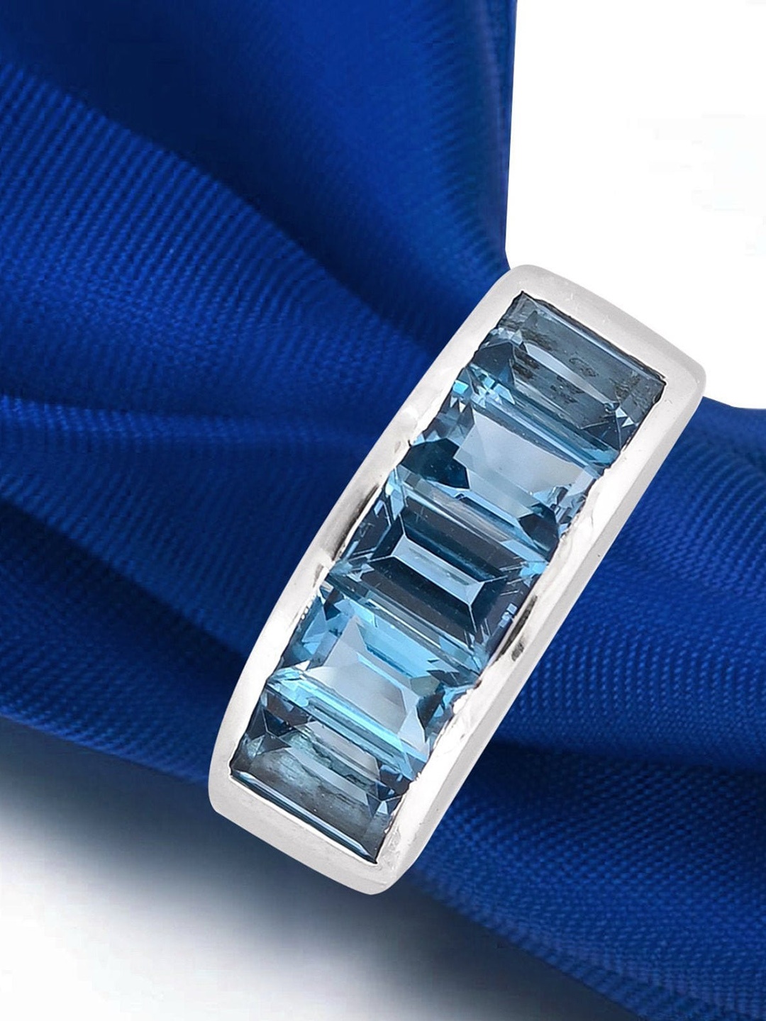 HIFLYER JEWELS 925 Sterling Silver Rhodium-Plated Topaz Blue Stone Studded Finger Ring
HIFLYER JEWELS 925 Sterling Silver Rhodium-Plated Topaz Blue Stone Studded Finger Ring