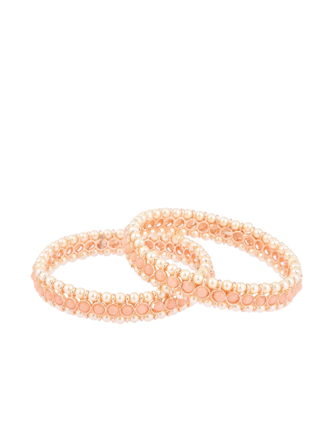 FEMMIBELLA Set Of 2 Gold-Plated White & Peach-coloured Stone-Studded & Pearl Beaded Bangles
FEMMIBELLA Set Of 2 Gold-Plated White & Peach-coloured Stone-Studded & Pearl Beaded Bangles