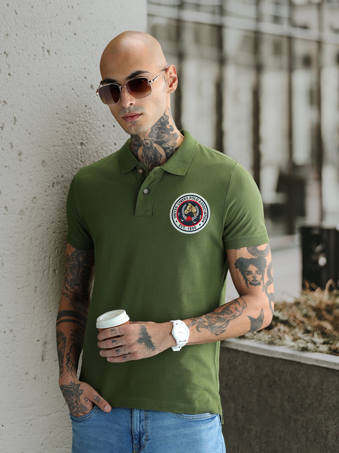 U.S. Polo Assn. Denim Co. Men Olive Green Brand Logo Printed Pure Cotton Slim Fit T-shirt
U.S. Polo Assn. Denim Co. Men Olive Green Brand Logo Printed Pure Cotton Slim Fit T-shirt