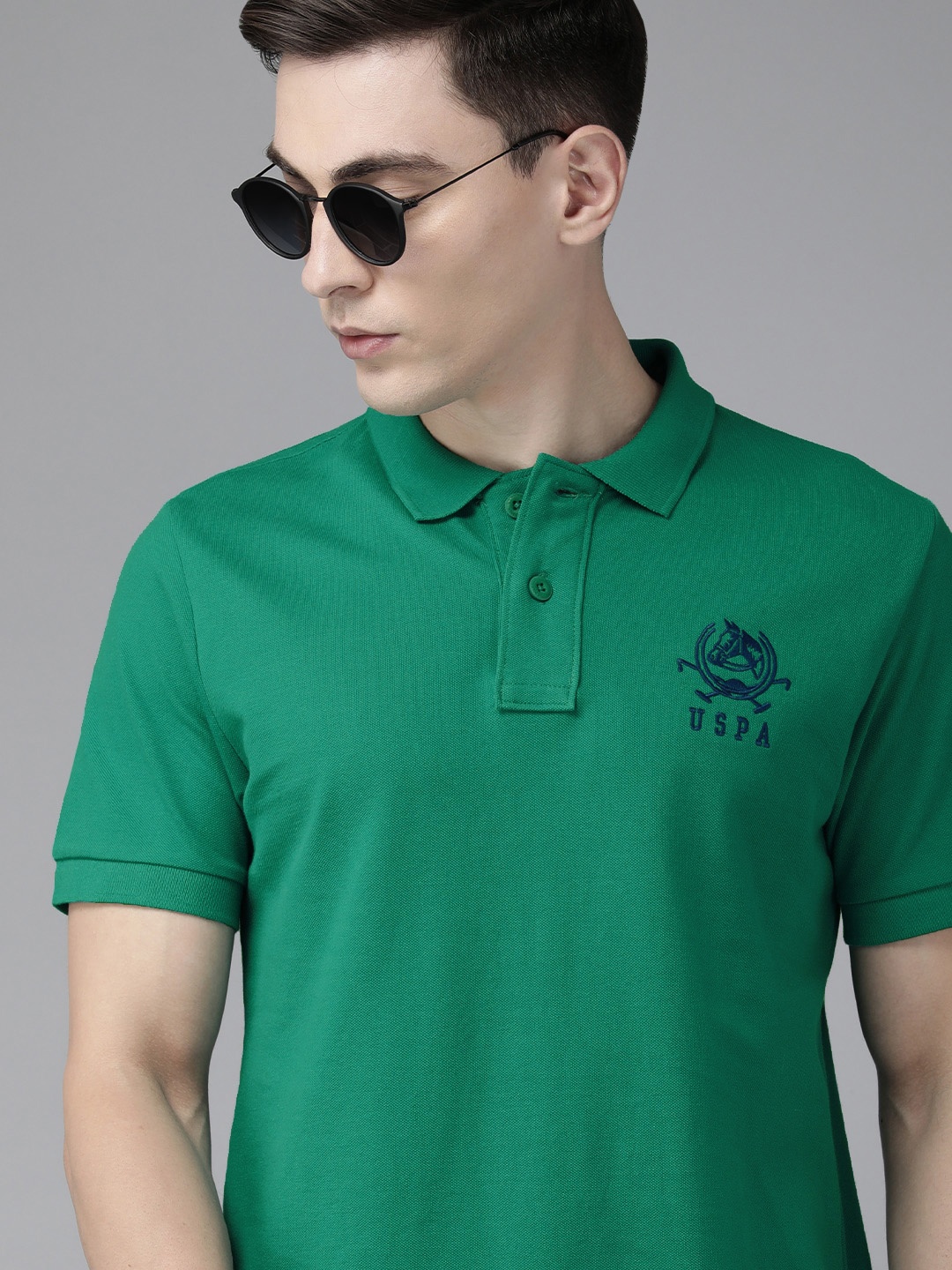 U S Polo Assn Men Teal Green Brand Logo Embroidered Pure Cotton Slim Fit Polo T-shirt
U S Polo Assn Men Teal Green Brand Logo Embroidered Pure Cotton Slim Fit Polo T-shirt