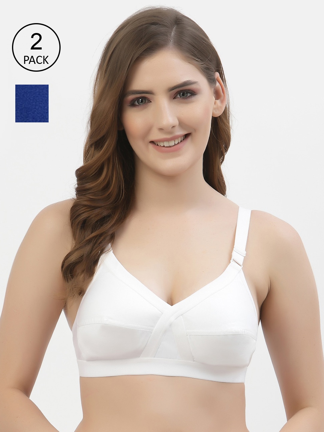 Floret Pack of 2 Non-Padded Non-Wired Full Coverage Cotton Bras with All Day Comfort, White
Floret Pack of 2 Non-Padded Non-Wired Full Coverage Cotton Bras with All Day Comfort, White