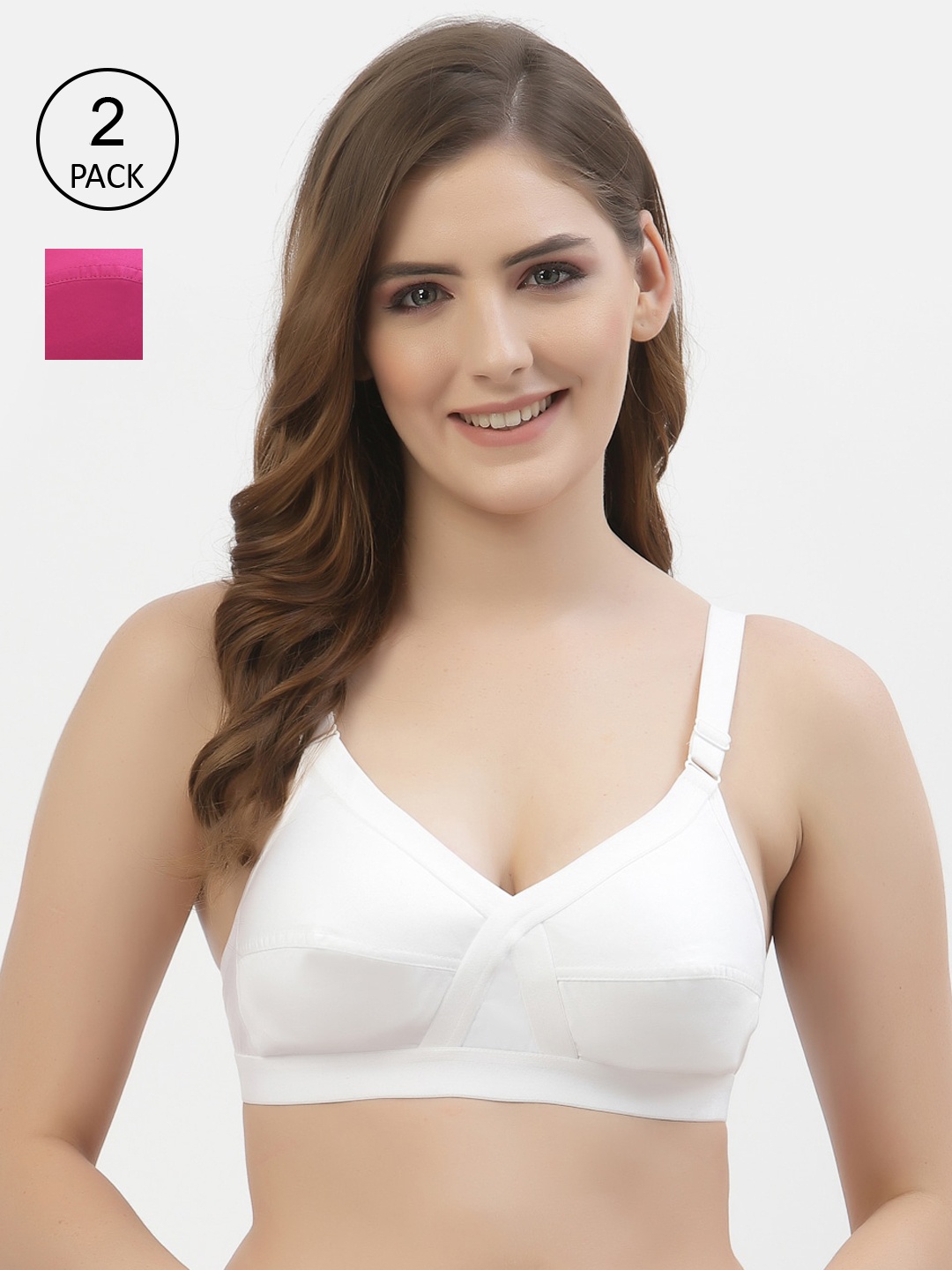 Floret Pack of 2 Non-Padded Non-Wired Full Coverage Cotton Bras with All Day Comfort, White
Floret Pack of 2 Non-Padded Non-Wired Full Coverage Cotton Bras with All Day Comfort, White