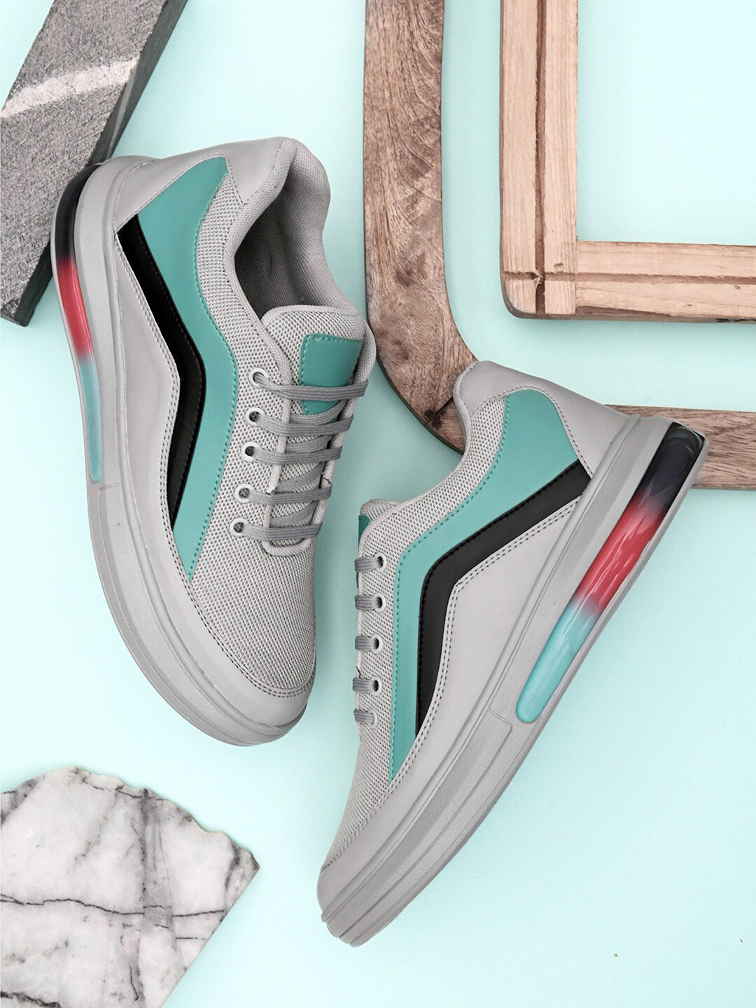 Mast & Harbour Men Grey Printed Sneakers 
Mast & Harbour Men Grey Printed Sneakers