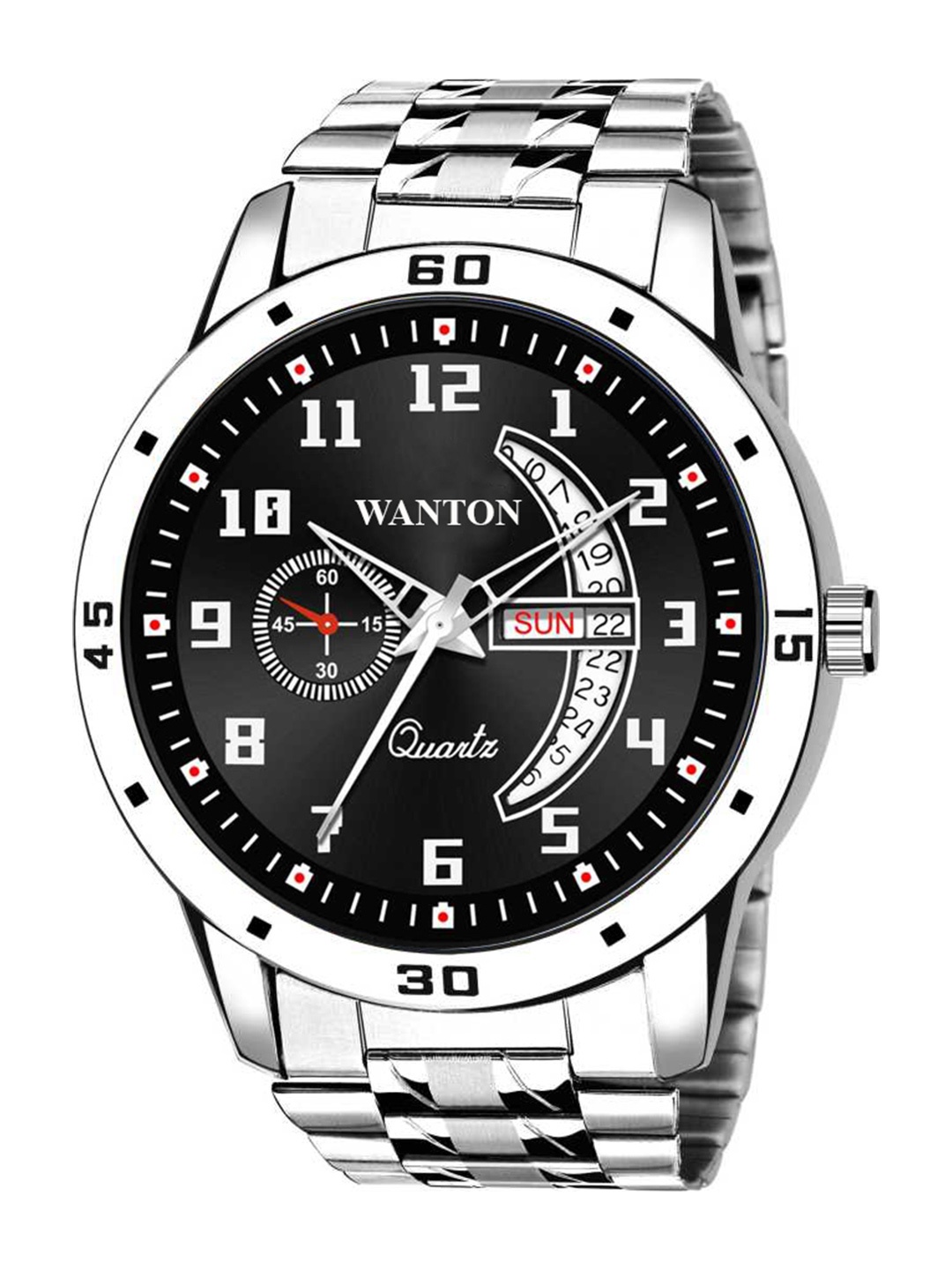 WANTON Men Black Dial & Silver Toned Stainless Steel Bracelet Style Straps Analogue Multi Function Watch
WANTON Men Black Dial & Silver Toned Stainless Steel Bracelet Style Straps Analogue Multi Function Watch