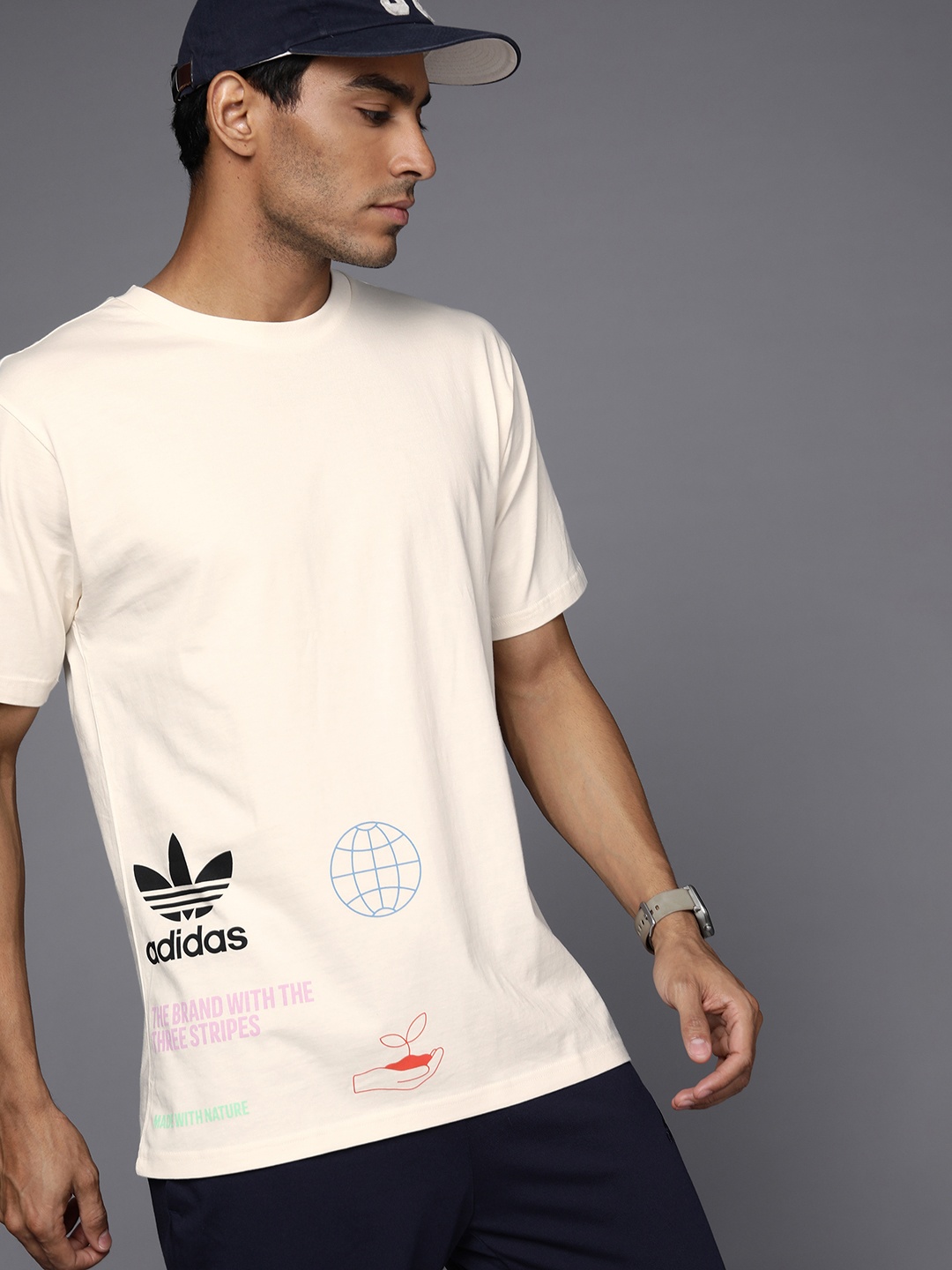 ADIDAS Originals Men Off White Made With Nature Multi Logo Printed Pure Cotton T-shirt
ADIDAS Originals Men Off White Made With Nature Multi Logo Printed Pure Cotton T-shirt