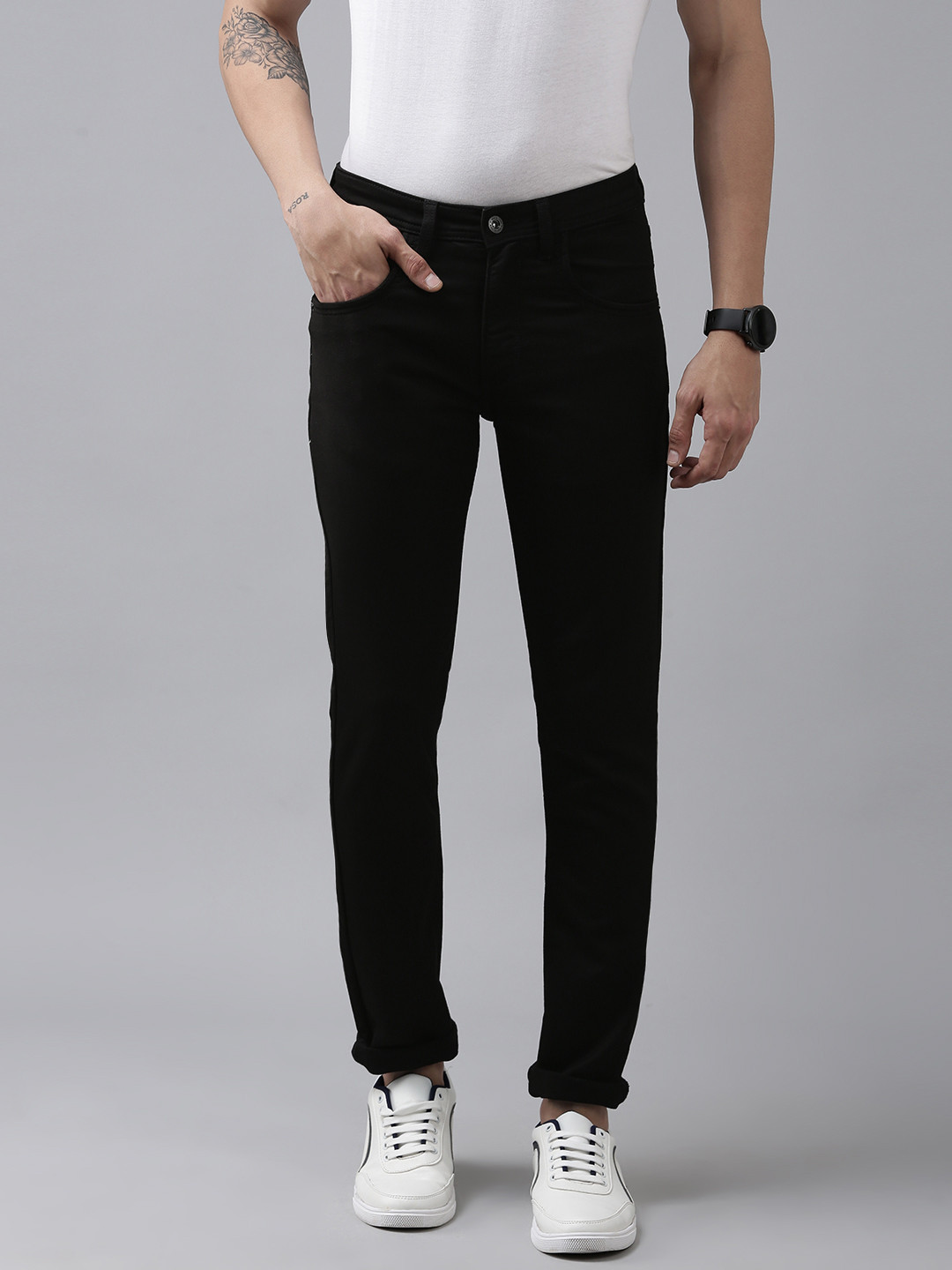 VAN HEUSEN DENIM LABS Men Black Skinny Fit Stretchable Jeans 
VAN HEUSEN DENIM LABS Men Black Skinny Fit Stretchable Jeans