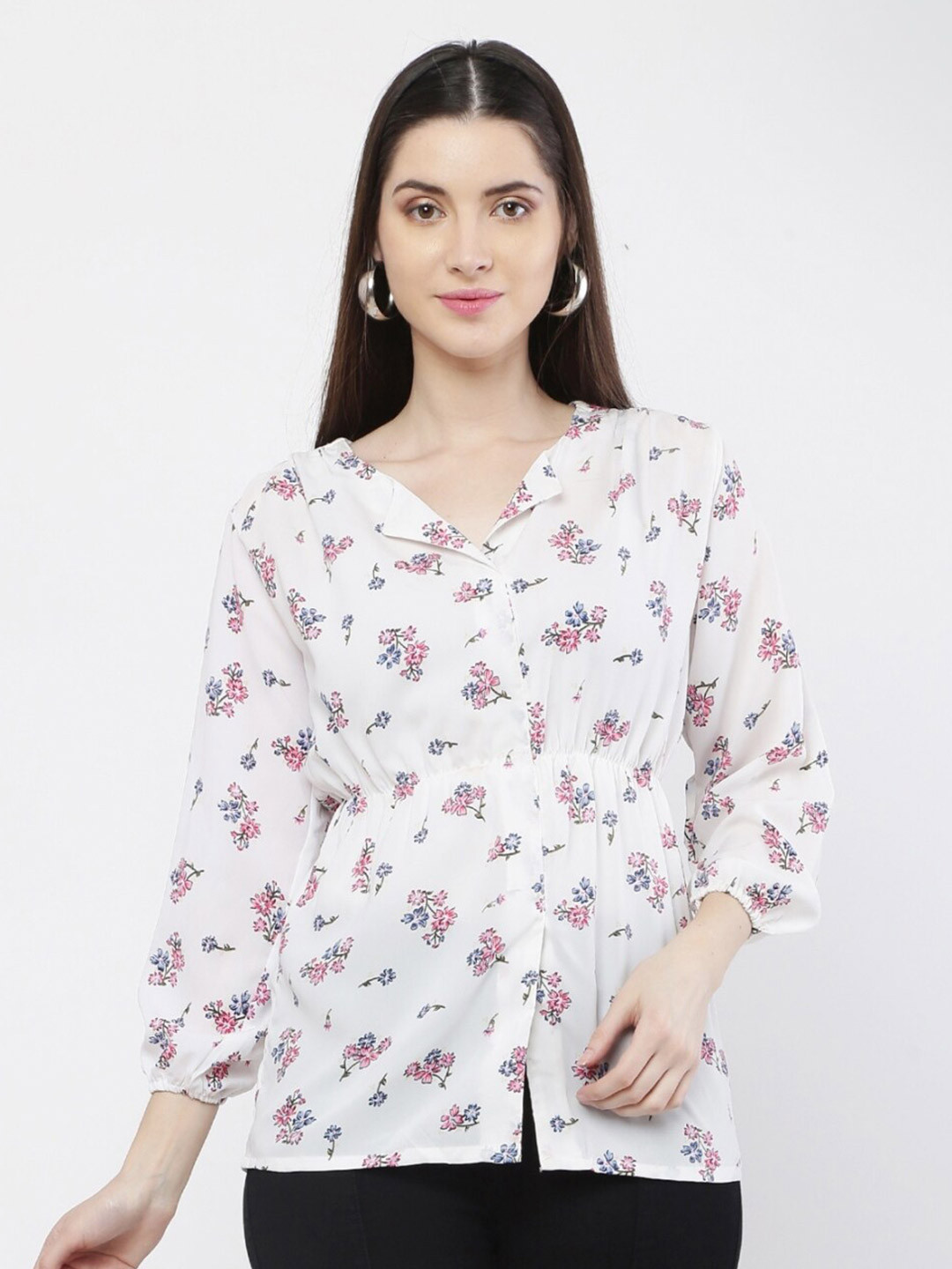VAIRAGEE Women White Floral Print Crepe Top
VAIRAGEE Women White Floral Print Crepe Top