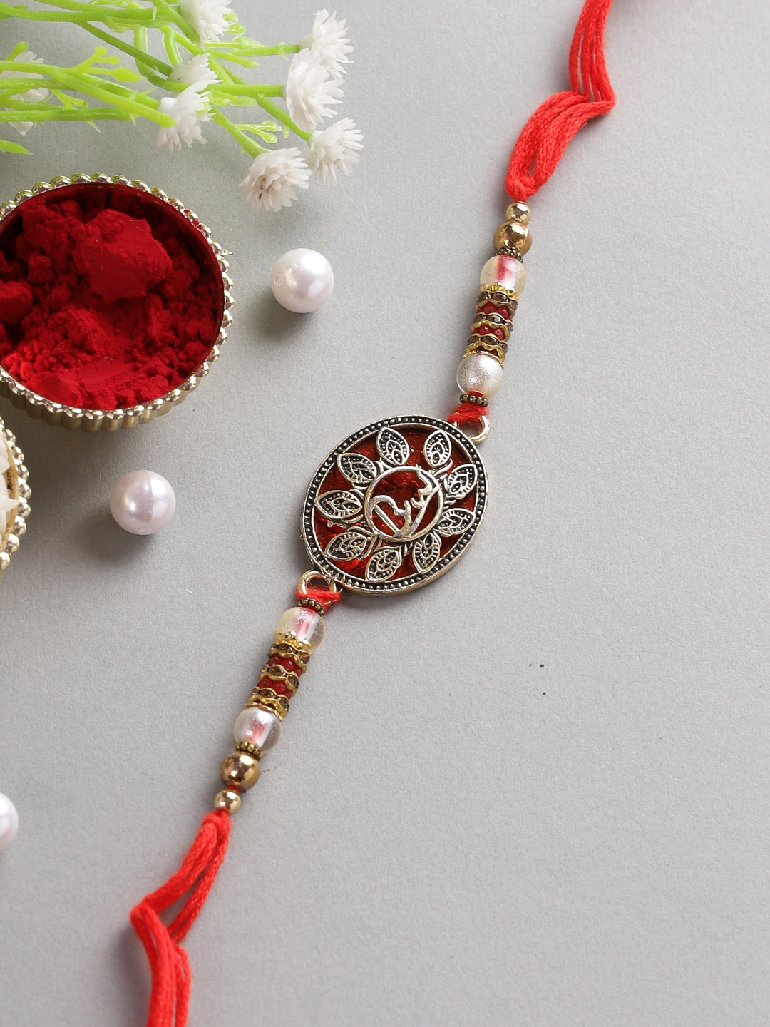 Aapno Rajasthan Red Beaded Bhaiya Rakhi With Roli Chawal & Raksha Bandhan Greeting Card
Aapno Rajasthan Red Beaded Bhaiya Rakhi With Roli Chawal & Raksha Bandhan Greeting Card