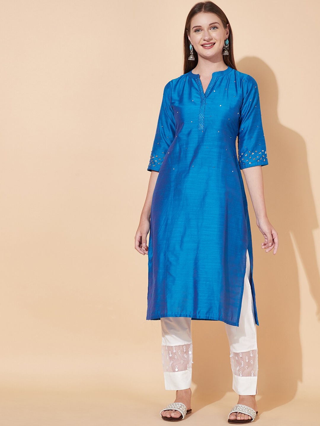 FASHOR Women Blue Kurta