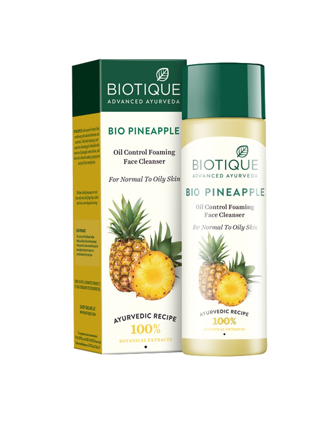 Biotique Bio Pineapple Oil Control Foaming Sustainable Face Cleanser with Gandhak 120 ml, Yellow
Biotique Bio Pineapple Oil Control Foaming Sustainable Face Cleanser with Gandhak 120 ml, Yellow