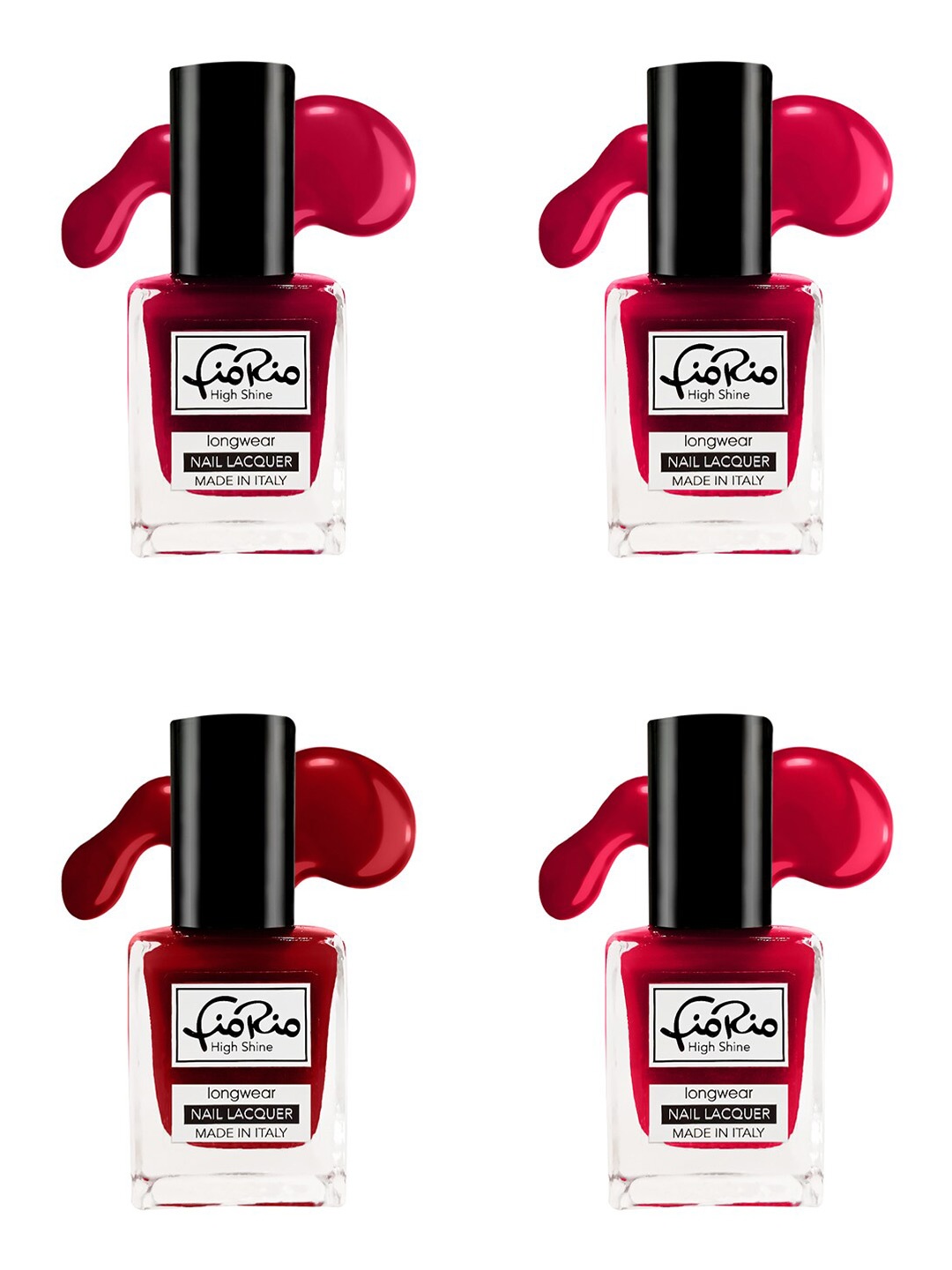 Fiorio Set of 4 High Shine Long Lasting Nail Lacquer 11 ml Each - Shades 02 + 03 + 04 + 05, Red
Fiorio Set of 4 High Shine Long Lasting Nail Lacquer 11 ml Each - Shades 02 + 03 + 04 + 05, Red