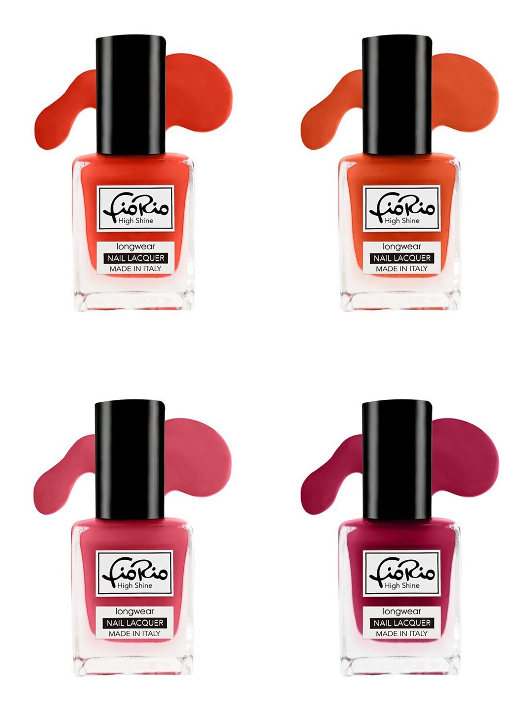 Fiorio Set of 4 High Shine Long Lasting Nail Lacquer 11 ml Each - Shades 85 + 86 + 87 + 88, Orange
Fiorio Set of 4 High Shine Long Lasting Nail Lacquer 11 ml Each - Shades 85 + 86 + 87 + 88, Orange