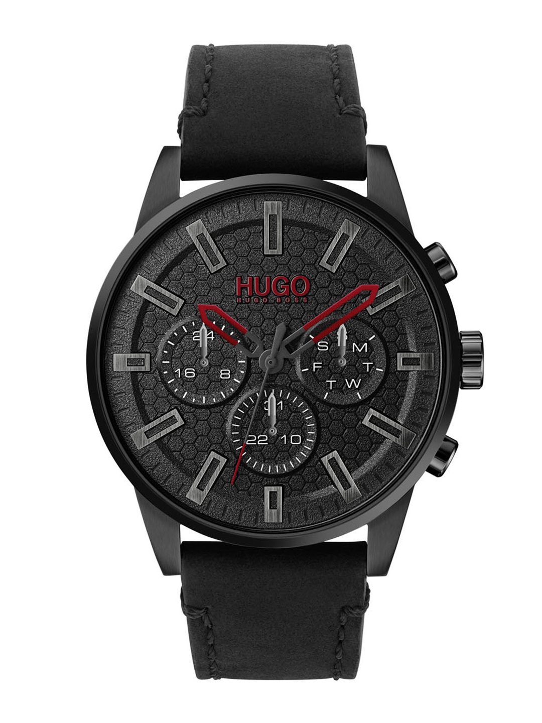 HUGO Boss Seek Men Black Dial & Black Leather Straps Analogue Multifunction Watch 1530149
HUGO Boss Seek Men Black Dial & Black Leather Straps Analogue Multifunction Watch 1530149