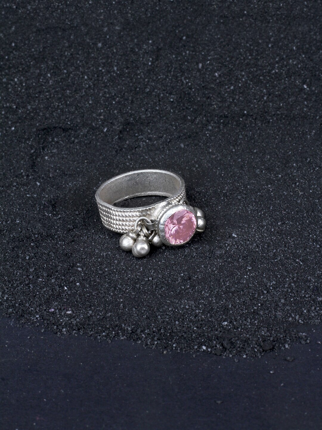 SANGEETA BOOCHRA 925 Sterling Silver Silver Coloured Pink CZ Studded Afghan Finger Ring
SANGEETA BOOCHRA 925 Sterling Silver Silver Coloured Pink CZ Studded Afghan Finger Ring