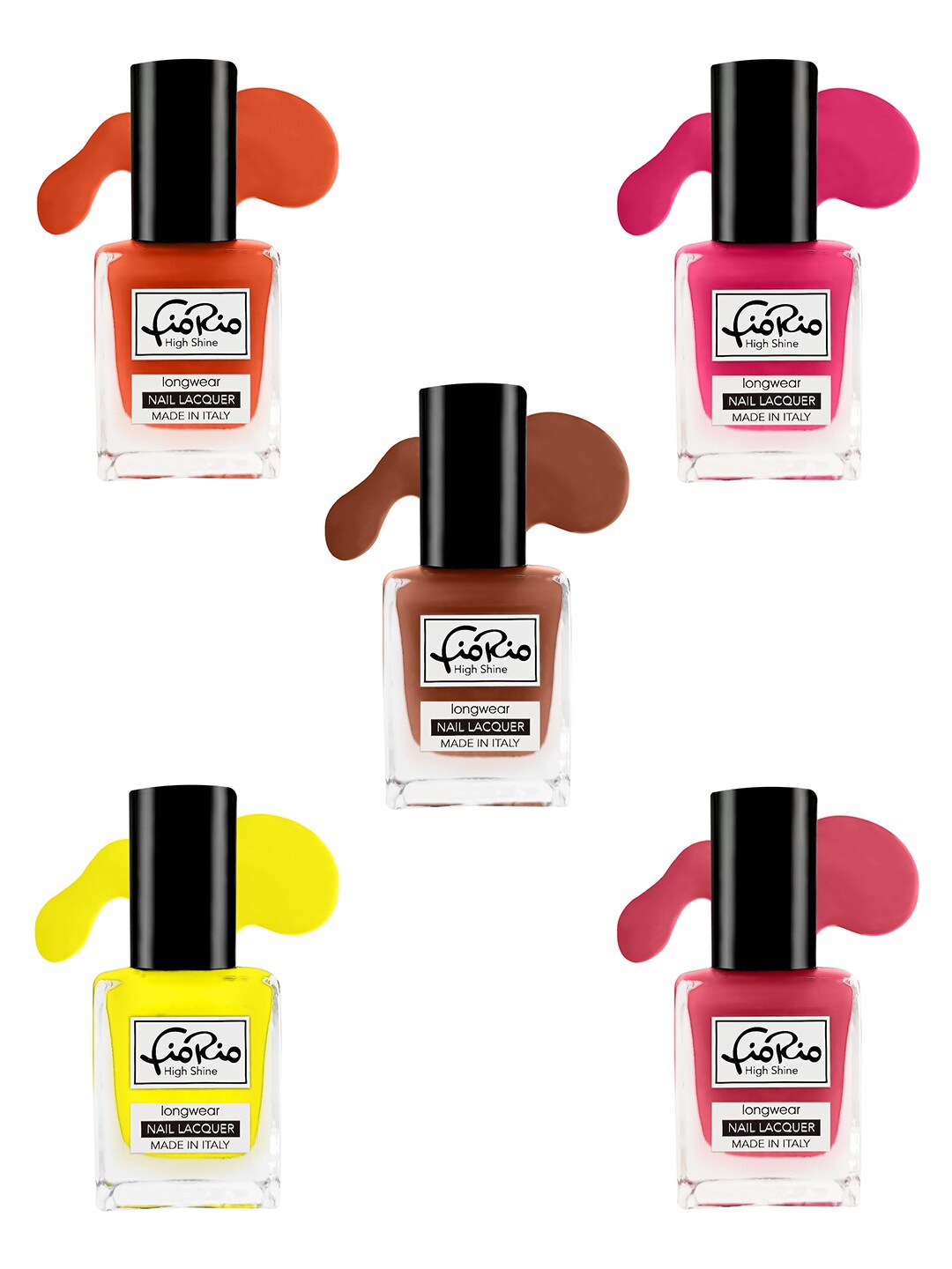 Fiorio Set of 5 High Shine Long Wear Nail Lacquer 11 ml Each - Shade 91+92+87+86+83, Multi
Fiorio Set of 5 High Shine Long Wear Nail Lacquer 11 ml Each - Shade 91+92+87+86+83, Multi