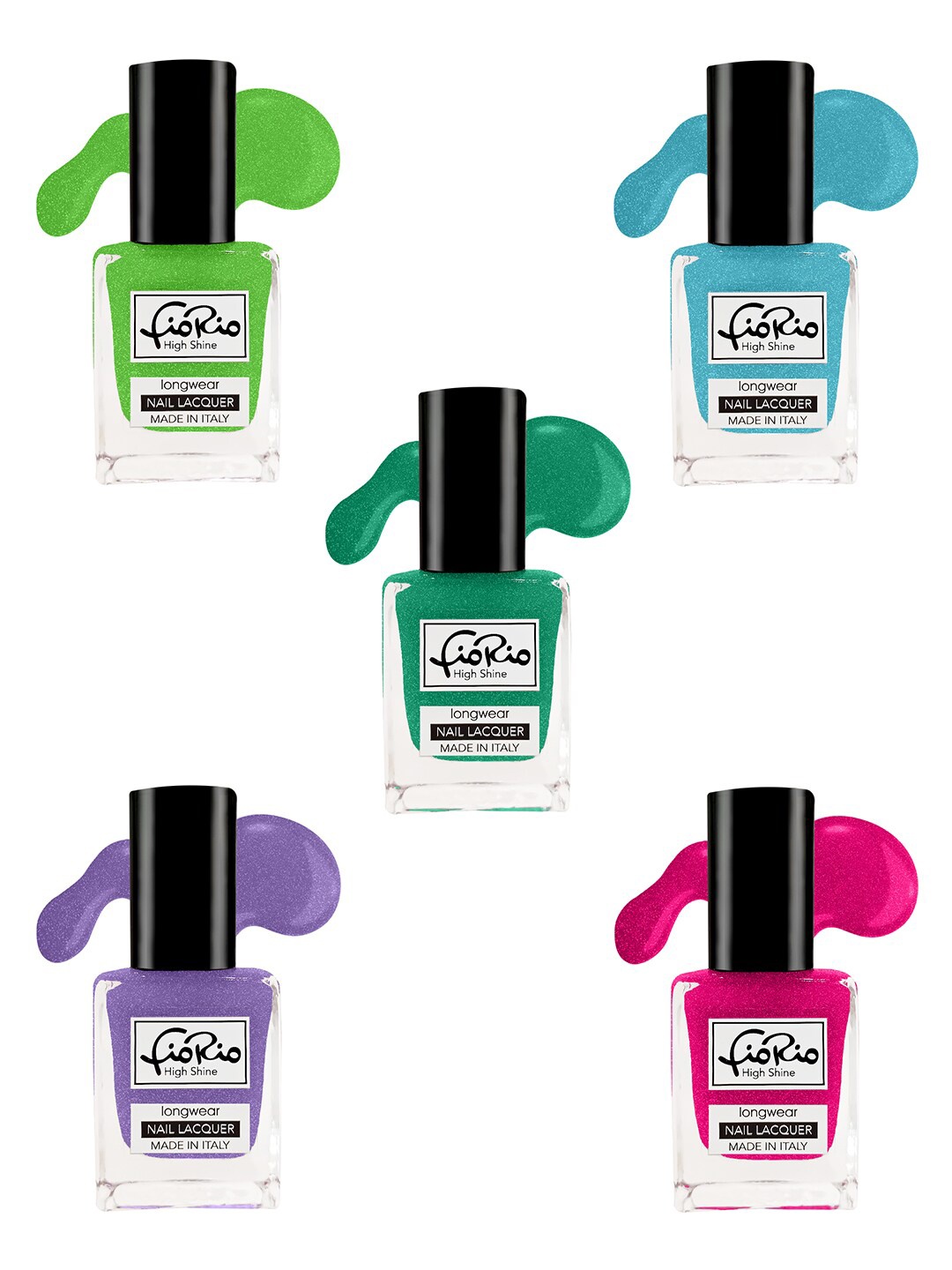 Fiorio Set of 5 High Shine Long Lasting Nail Lacquer 11ml Each- Shades 162+168+171+172+170, Blue
Fiorio Set of 5 High Shine Long Lasting Nail Lacquer 11ml Each- Shades 162+168+171+172+170, Blue