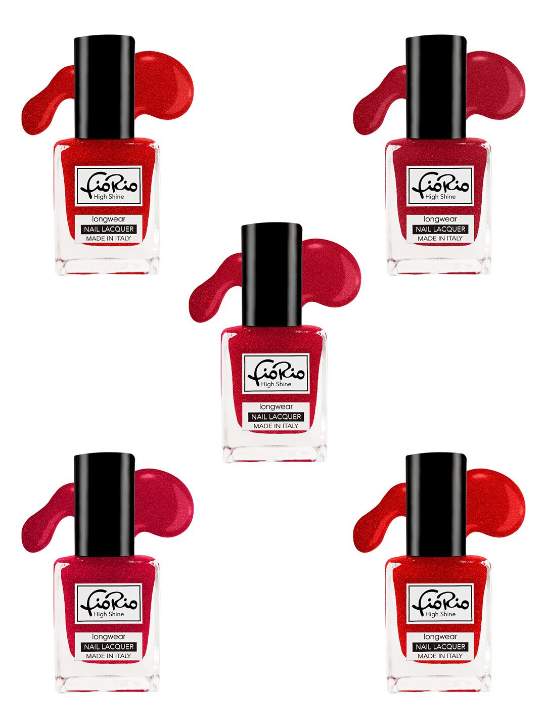 Fiorio Set of 5 High Shine Long Lasting Nail Lacquer 11ml Each - Shades 21+ 22+ 23+ 24+ 25, Red
Fiorio Set of 5 High Shine Long Lasting Nail Lacquer 11ml Each - Shades 21+ 22+ 23+ 24+ 25, Red