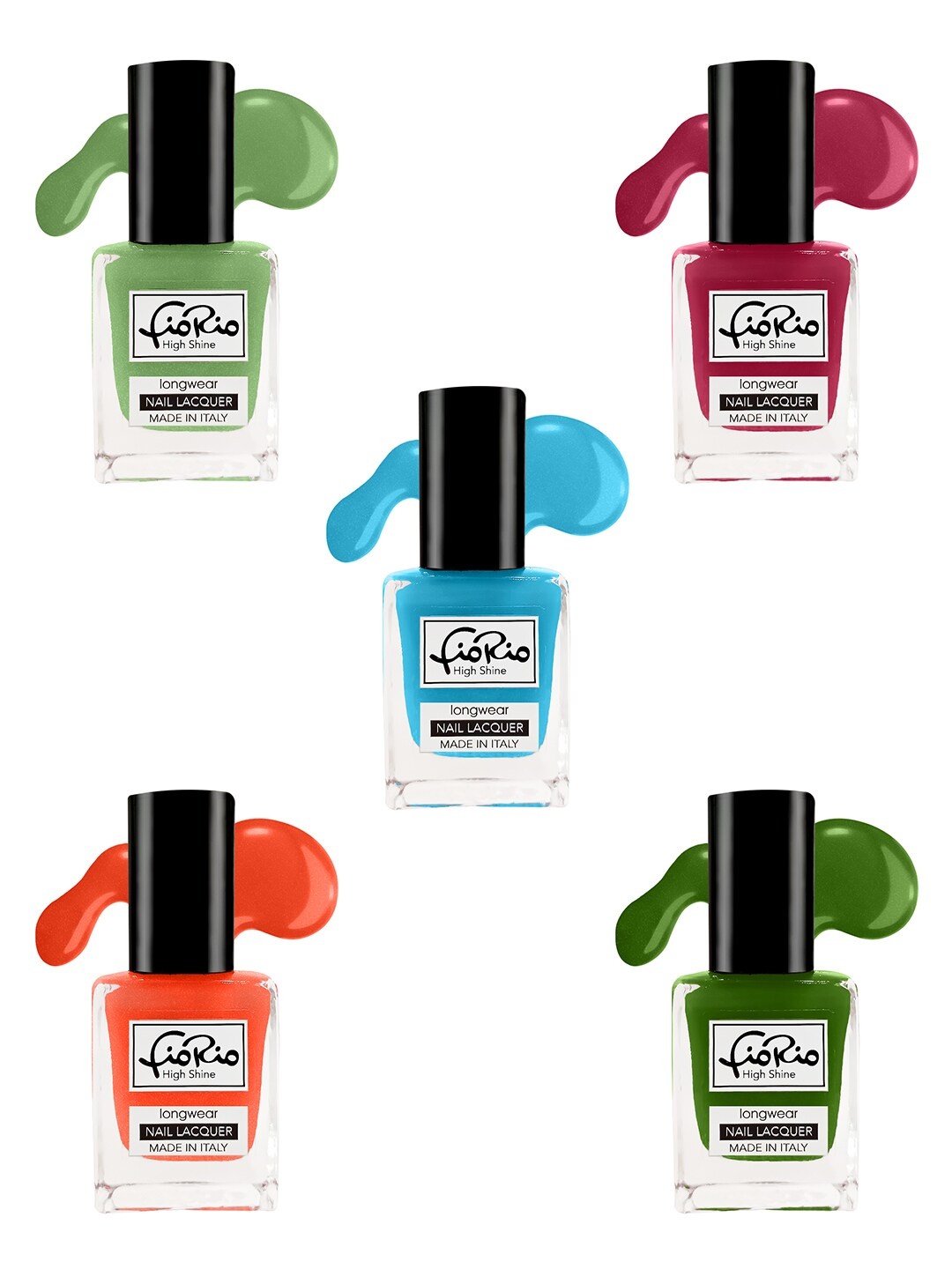 Fiorio Set of 5 High Shine Longwear Nail Lacquer 11ml each - Shades 261+262+263+264+265, Multi
Fiorio Set of 5 High Shine Longwear Nail Lacquer 11ml each - Shades 261+262+263+264+265, Multi