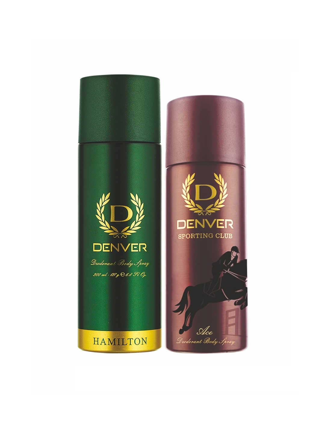 Denver Set of 2 Deodorant Body Sprays - Hamilton 200ml & Sporting Club Ace 165ml, Green
Denver Set of 2 Deodorant Body Sprays - Hamilton 200ml & Sporting Club Ace 165ml, Green
