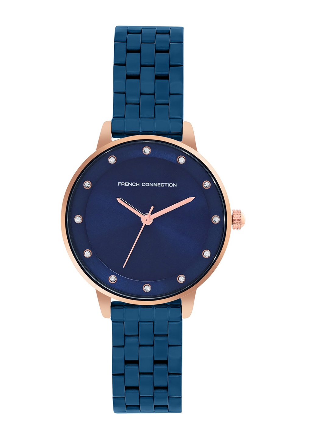 French Connection Women Embellished Dial & Stainless Bracelet Style Straps Analogue Watch, Blue
French Connection Women Embellished Dial & Stainless Bracelet Style Straps Analogue Watch, Blue
