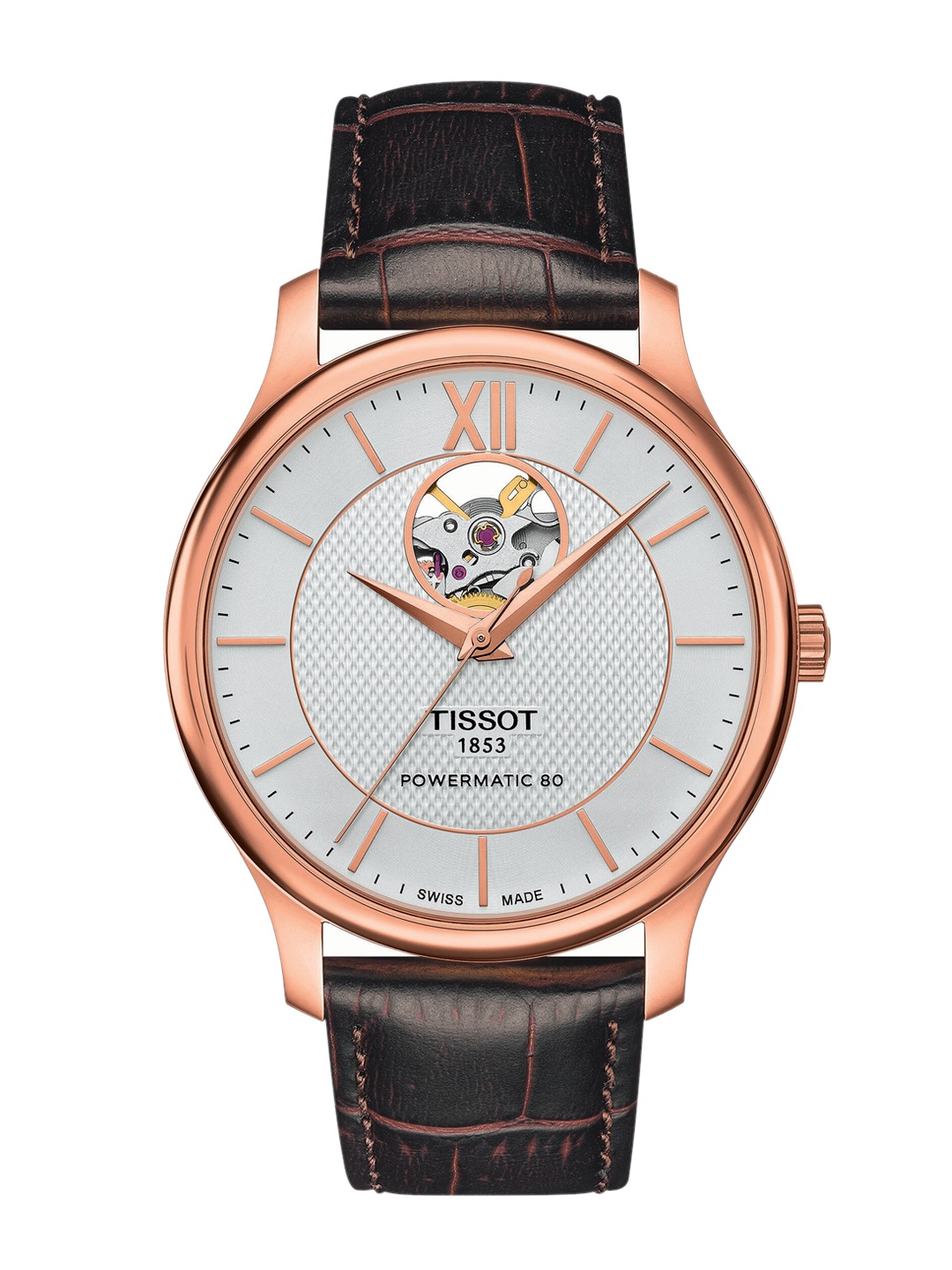 TISSOT Men Silver-Toned Dial & Leather Textured Straps Analogue Automatic Motion Powered Watch, White
TISSOT Men Silver-Toned Dial & Leather Textured Straps Analogue Automatic Motion Powered Watch, White